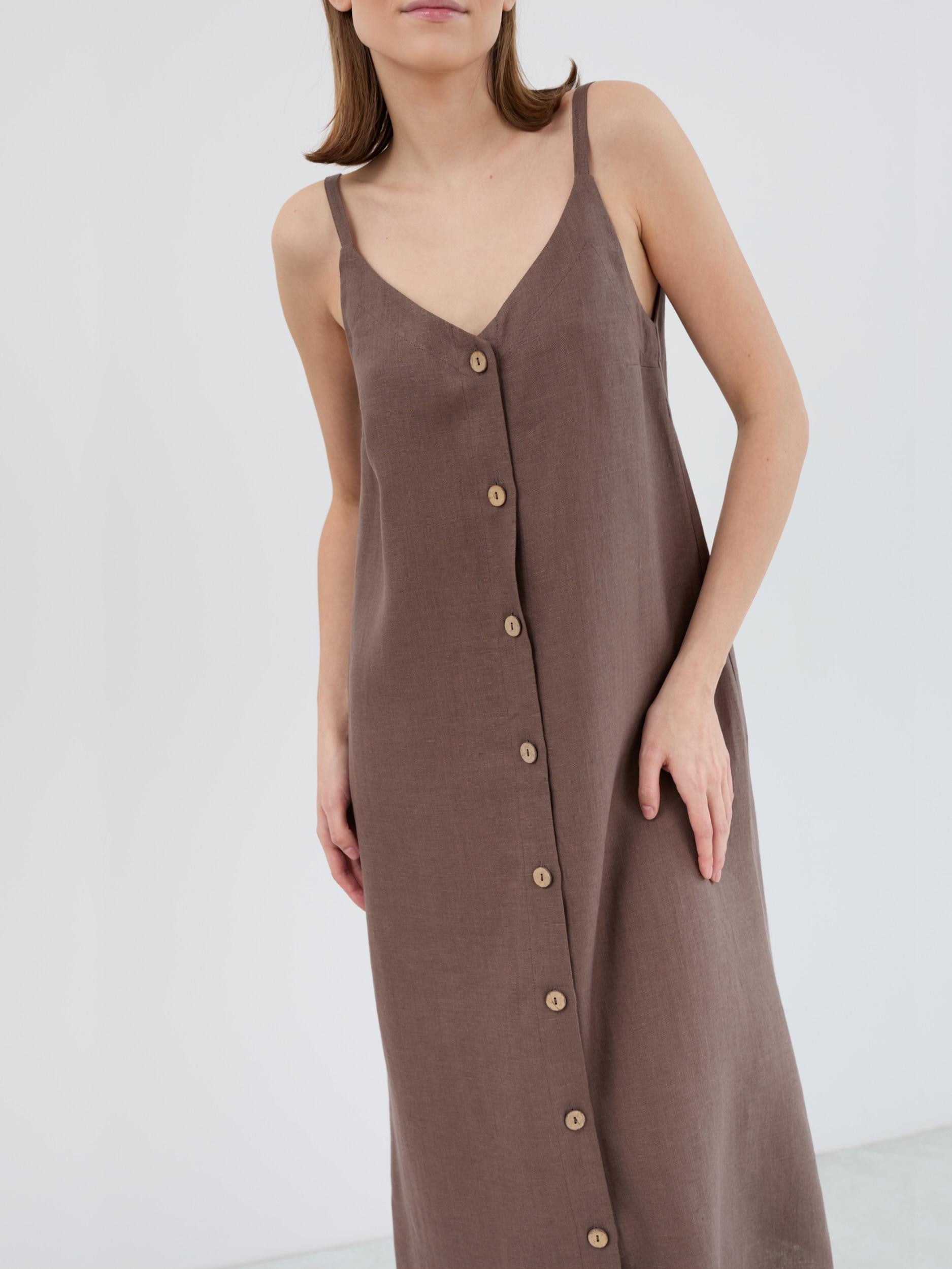 Linen Midi Dress Button Down Amara - Image 4