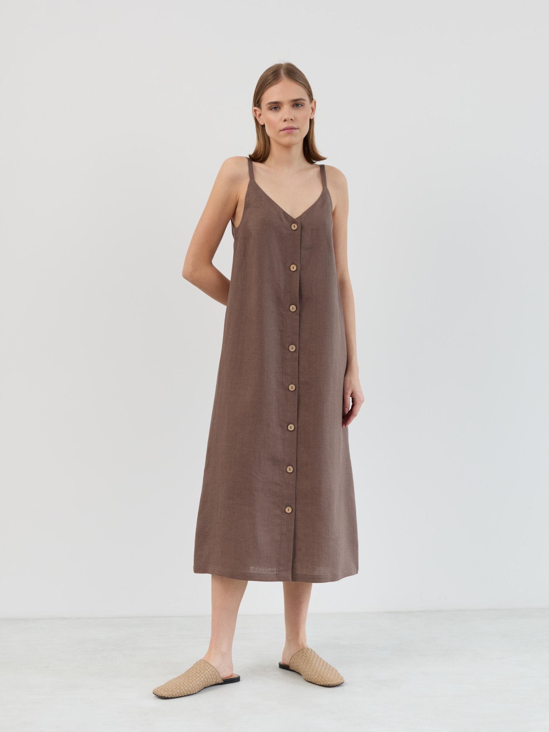 Linen Midi Dress Button Down Amara - Image 5