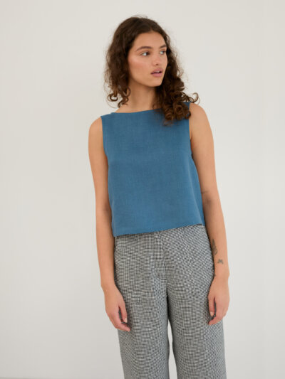 Linen Cropped Tank Top SONATE