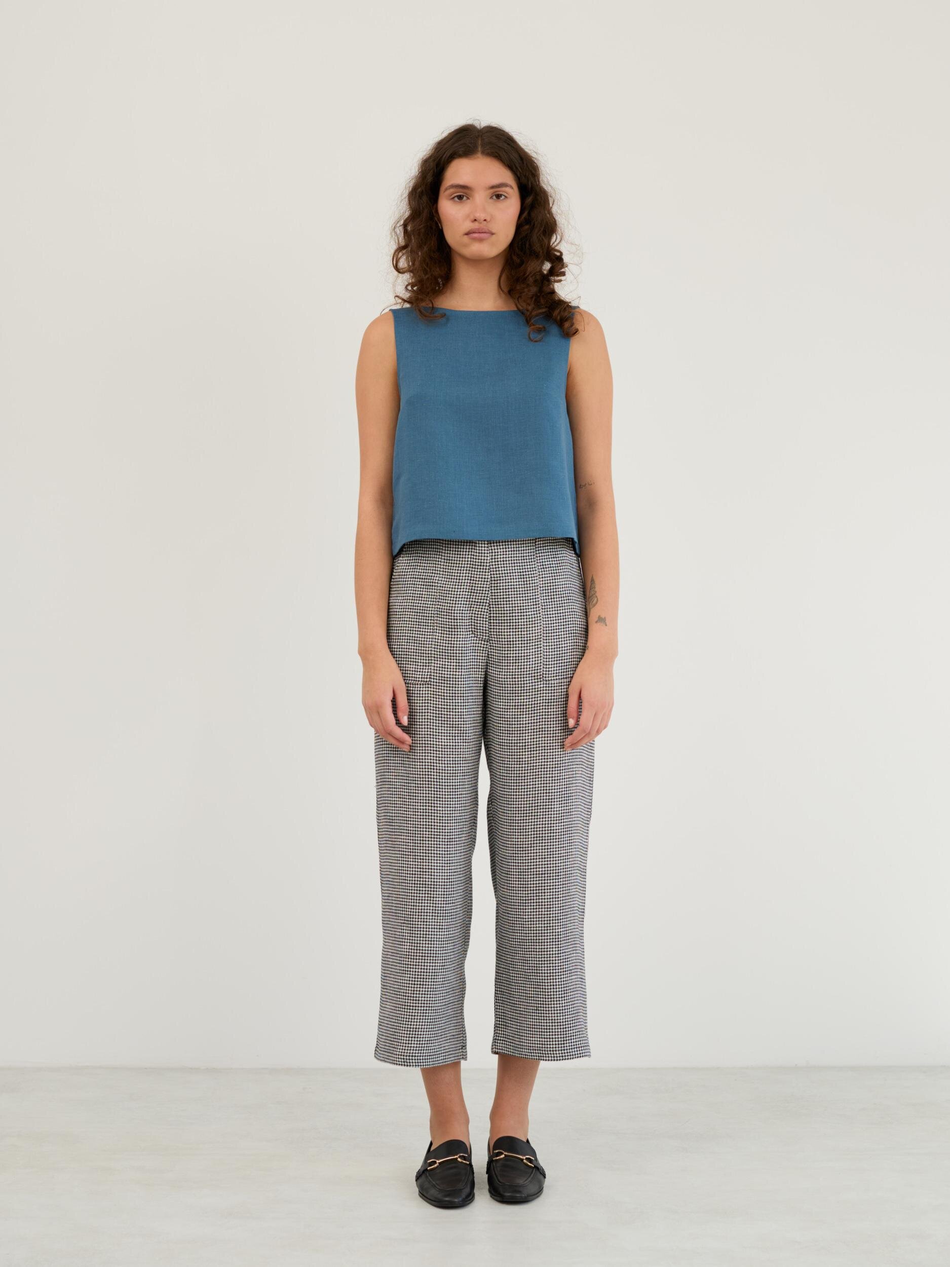 Linen Cropped Tank Top SONATE - Image 2