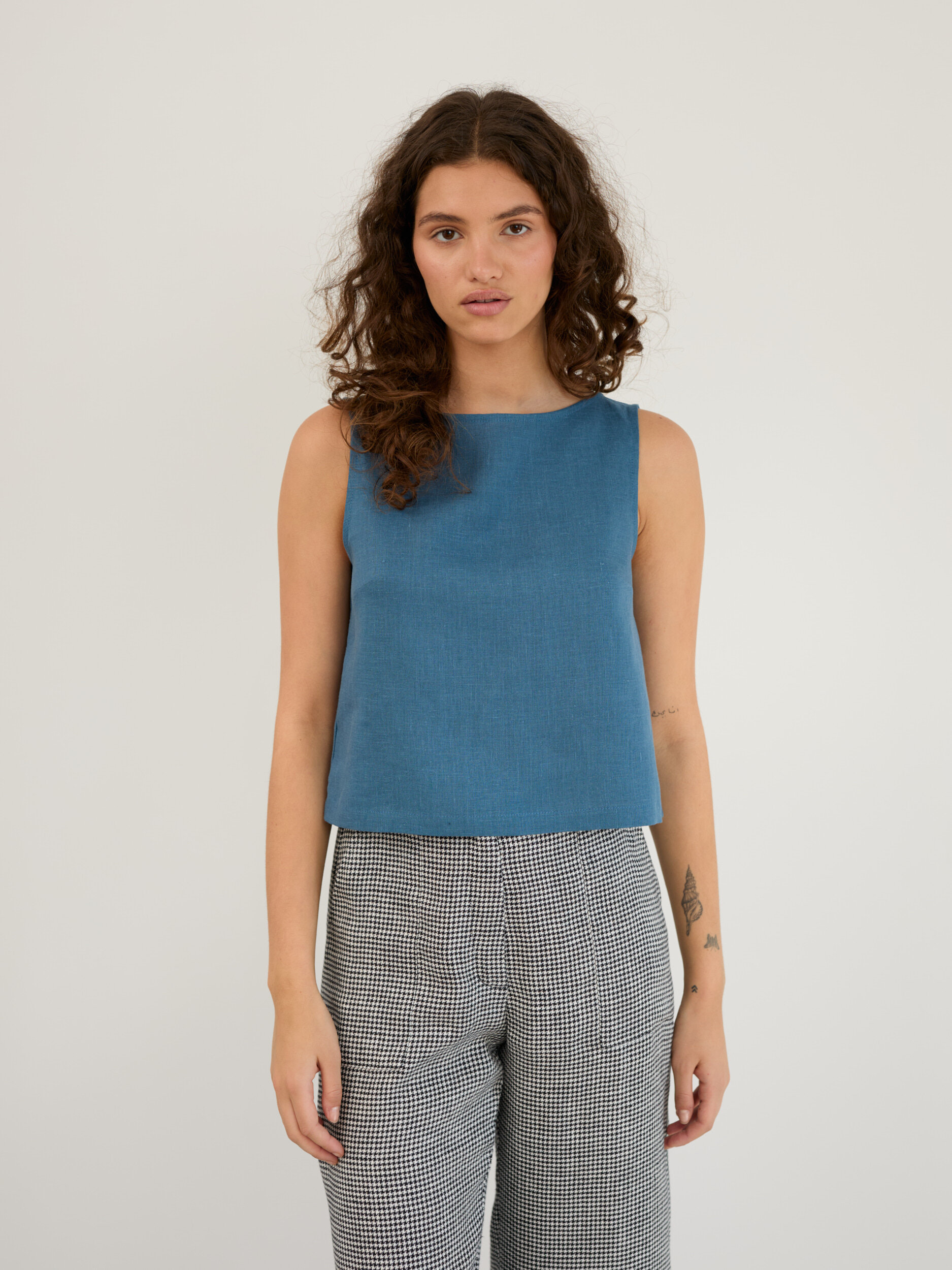 Linen Cropped Tank Top SONATE - Image 3