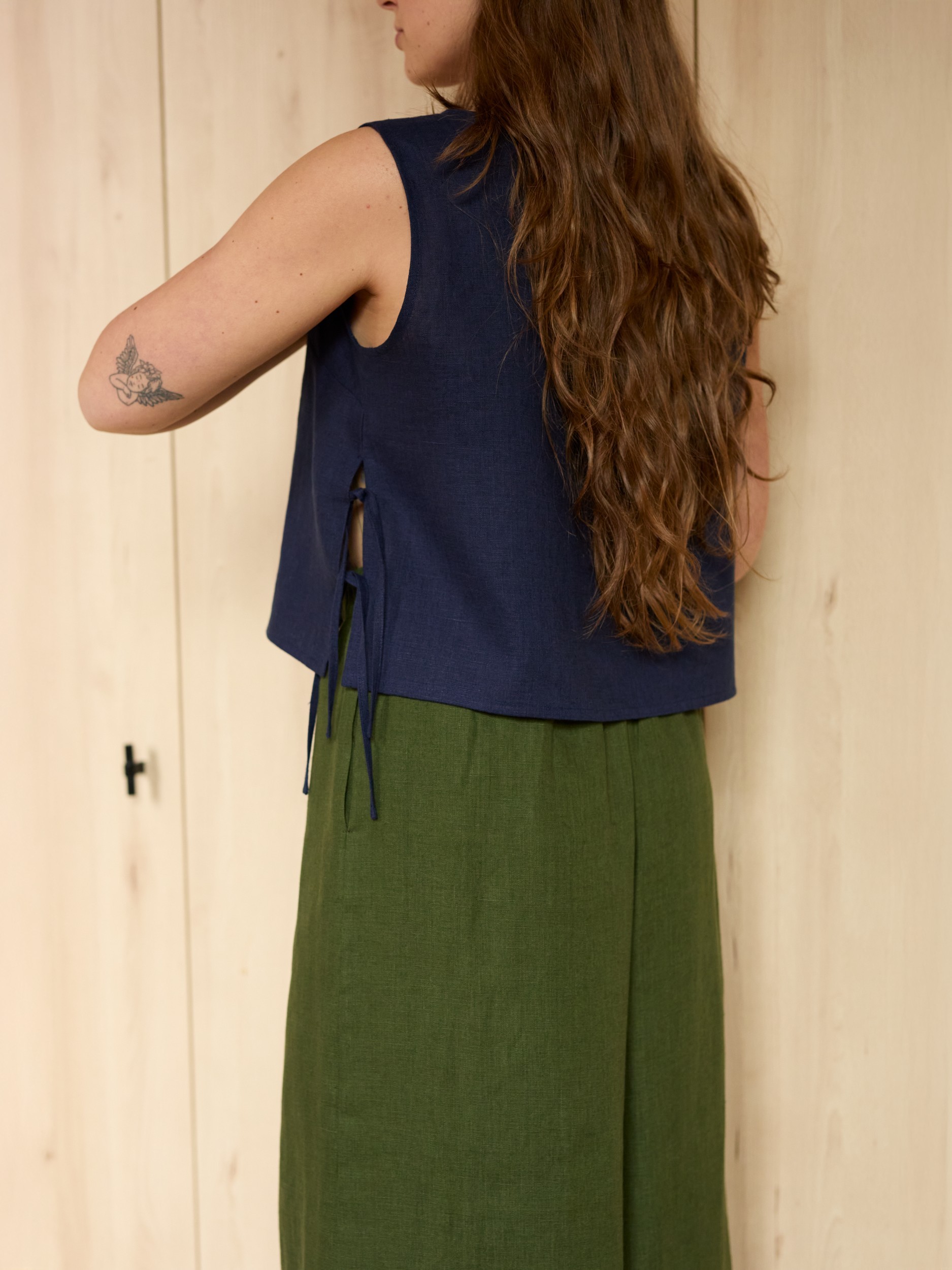 Linen Tank Top with Side Ties AVERY - Image 6