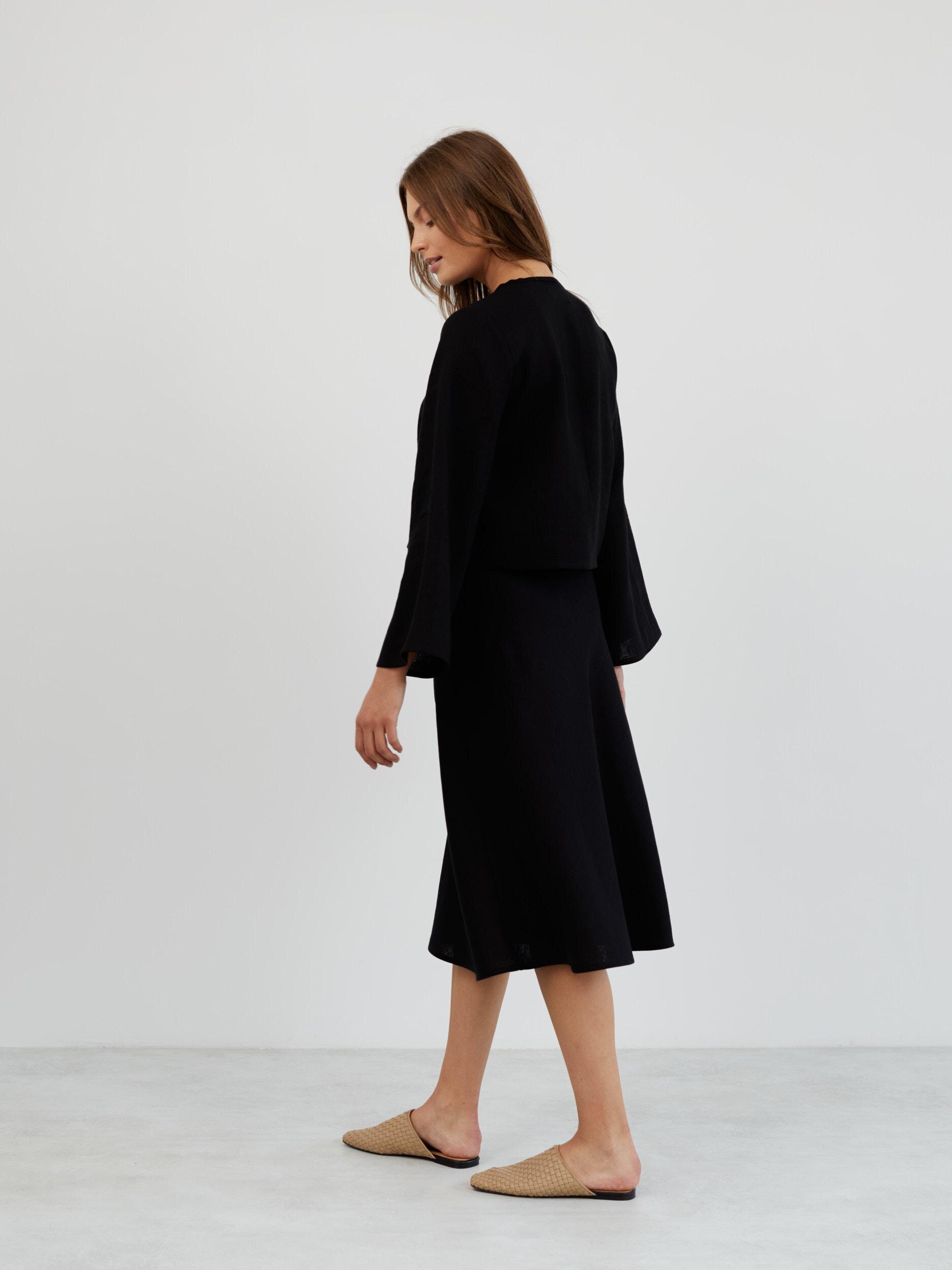 Linen Tie Front Long Sleeve Blouse BLAIRE - Image 6