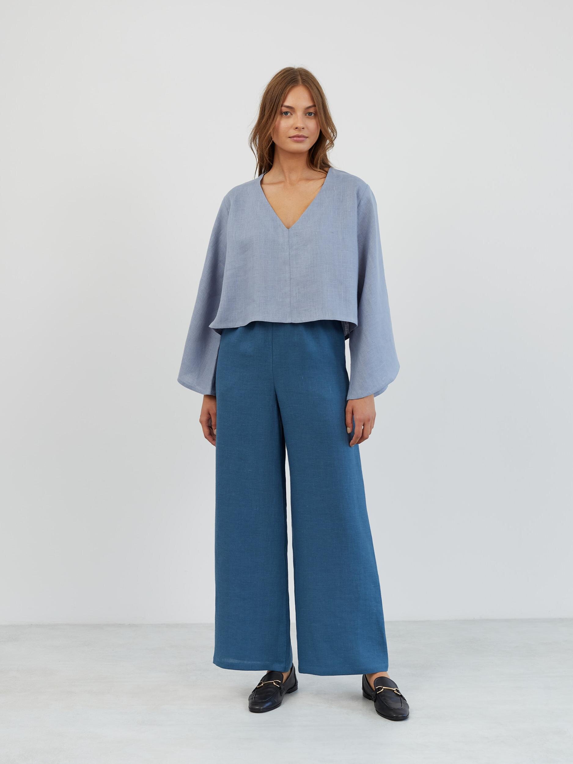 Oversized Linen Kimono Top BONNIE - Image 2