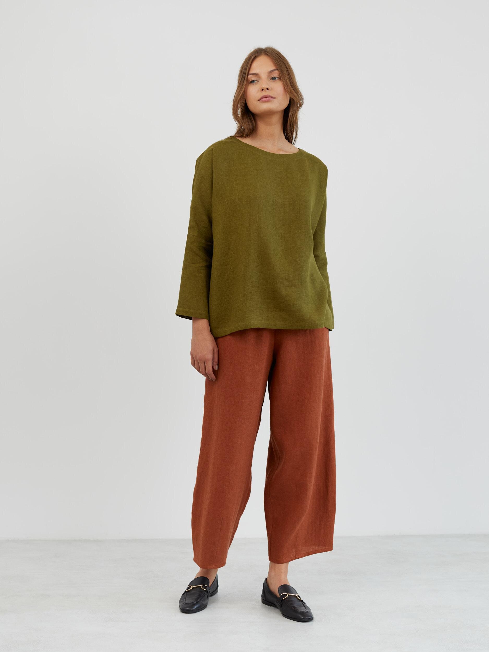 Linen Long Sleeve Top RUMI - Image 2