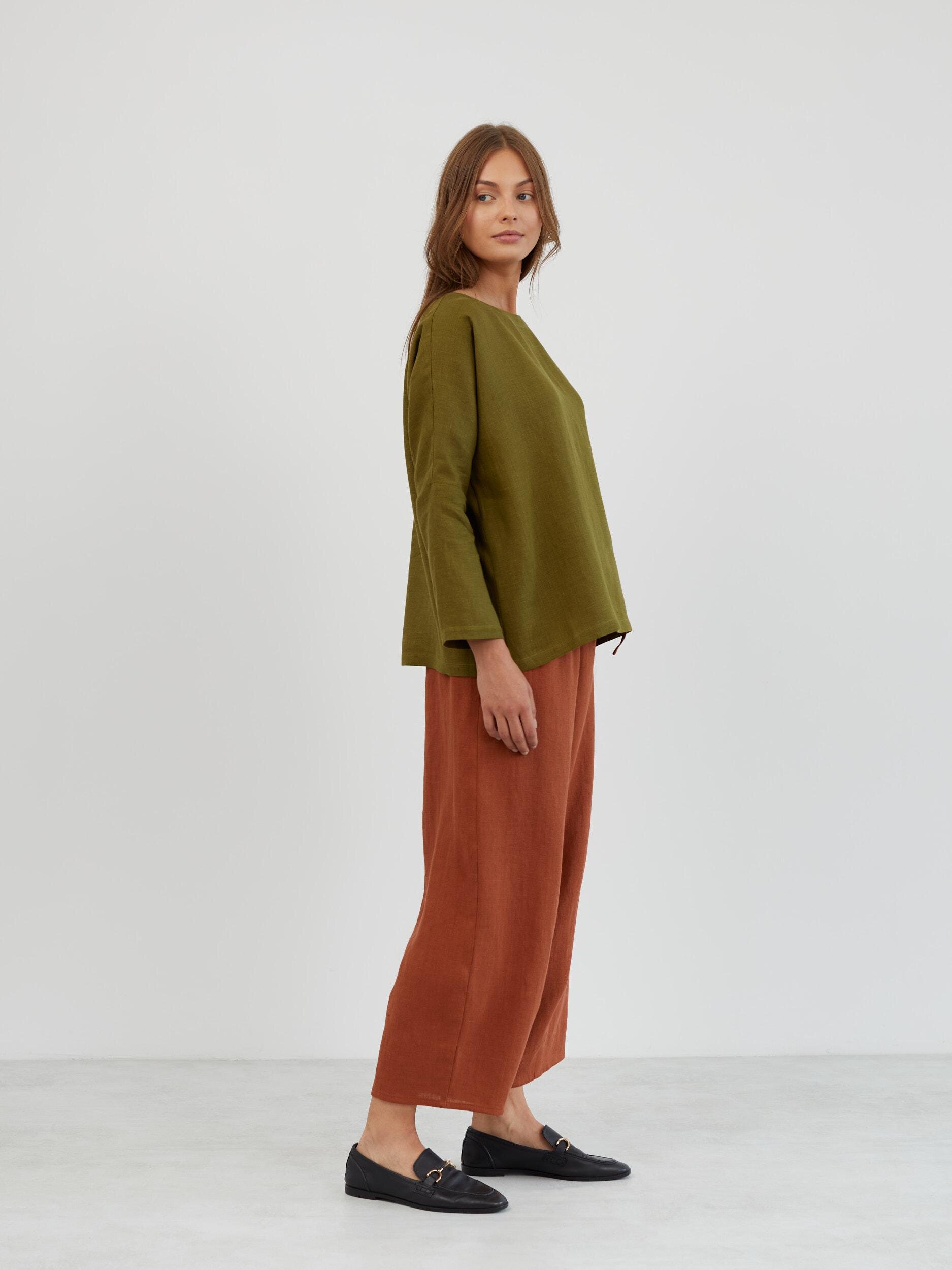 Linen Long Sleeve Top RUMI - Image 4