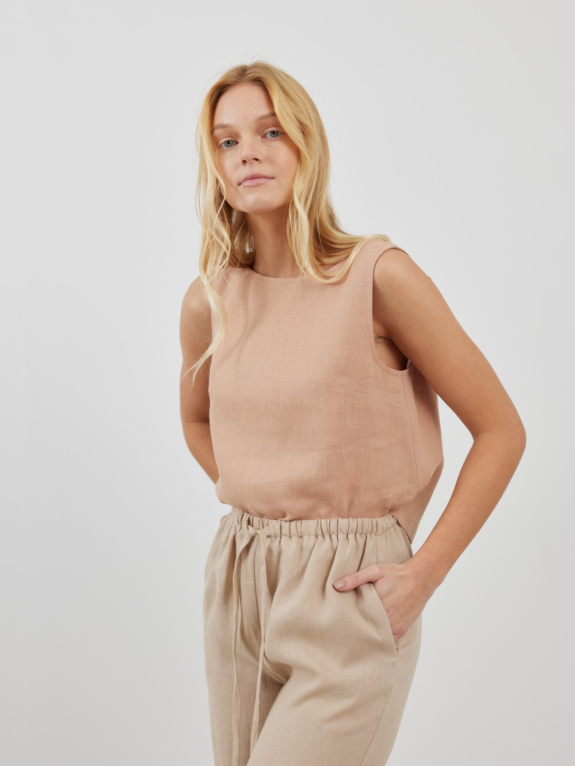 LUCAS Linen Wide Leg Drawstring Pants - Image 2