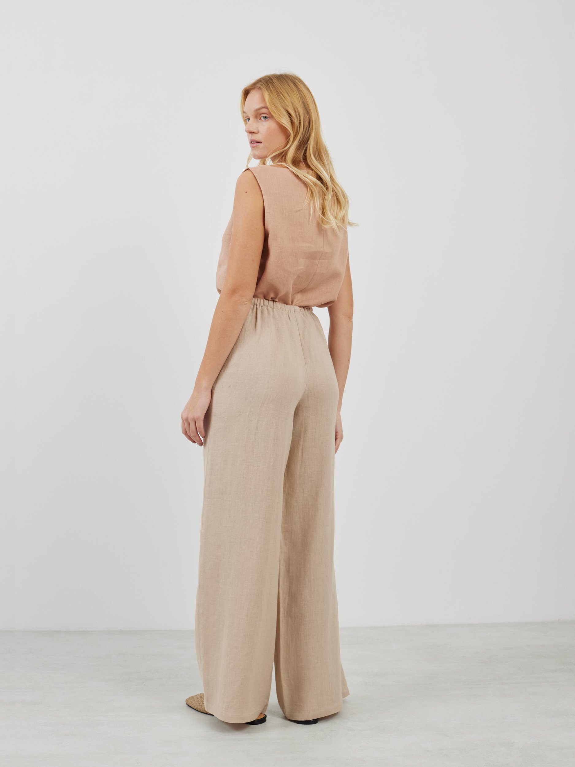 LUCAS Linen Wide Leg Drawstring Pants - Image 5