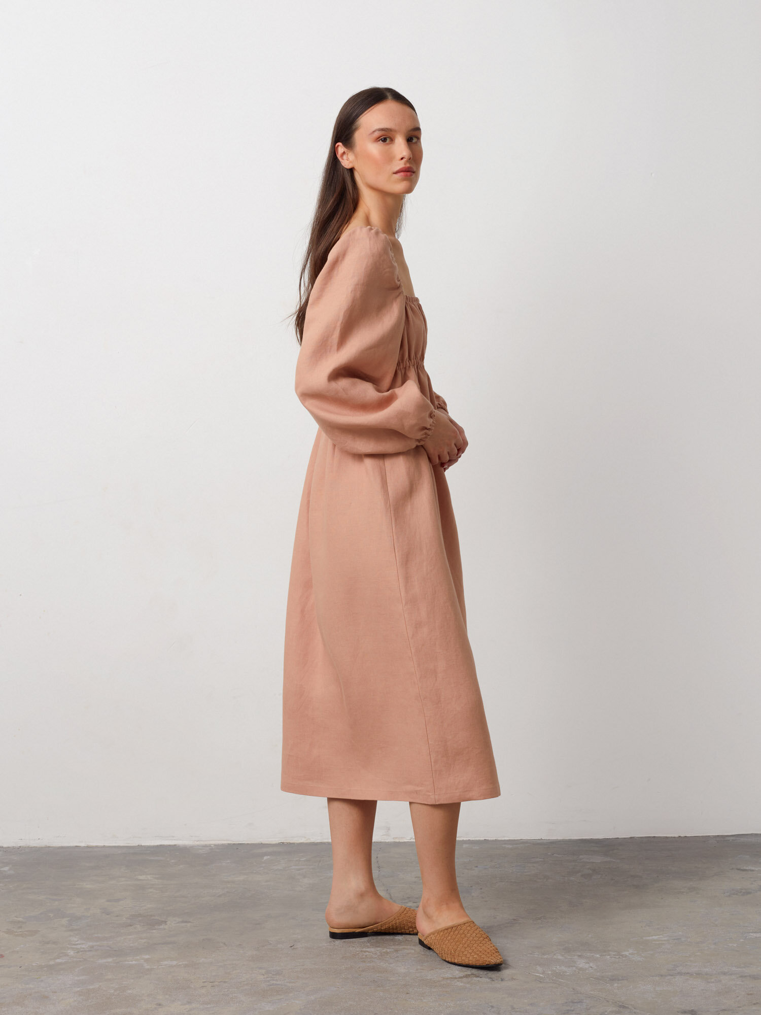 MARGOT Linen Midi Dress - Image 3