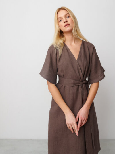 MARY Linen Wrap Dress