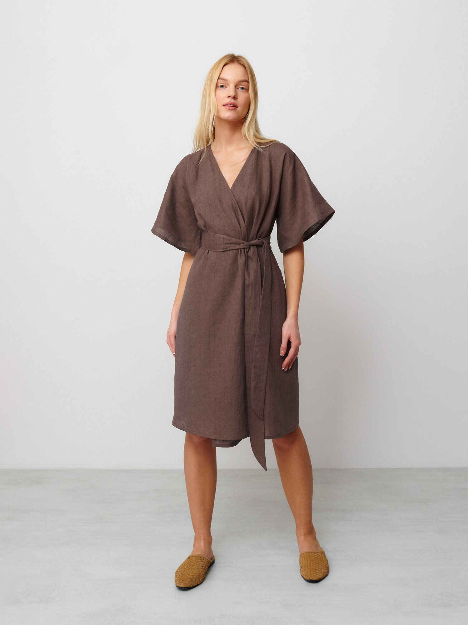 MARY Linen Wrap Dress - Image 2