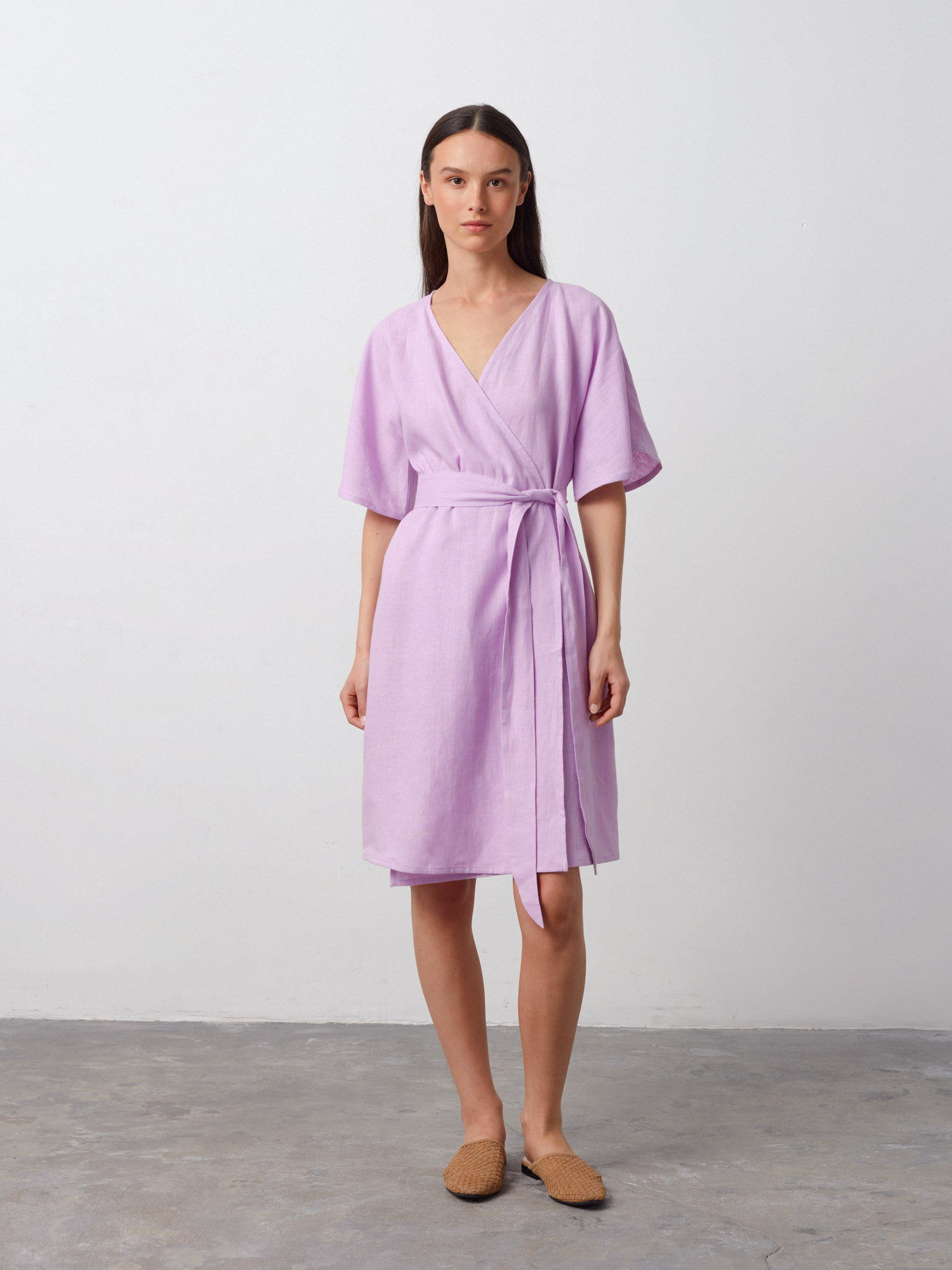 MARY Linen Wrap Dress - Image 2