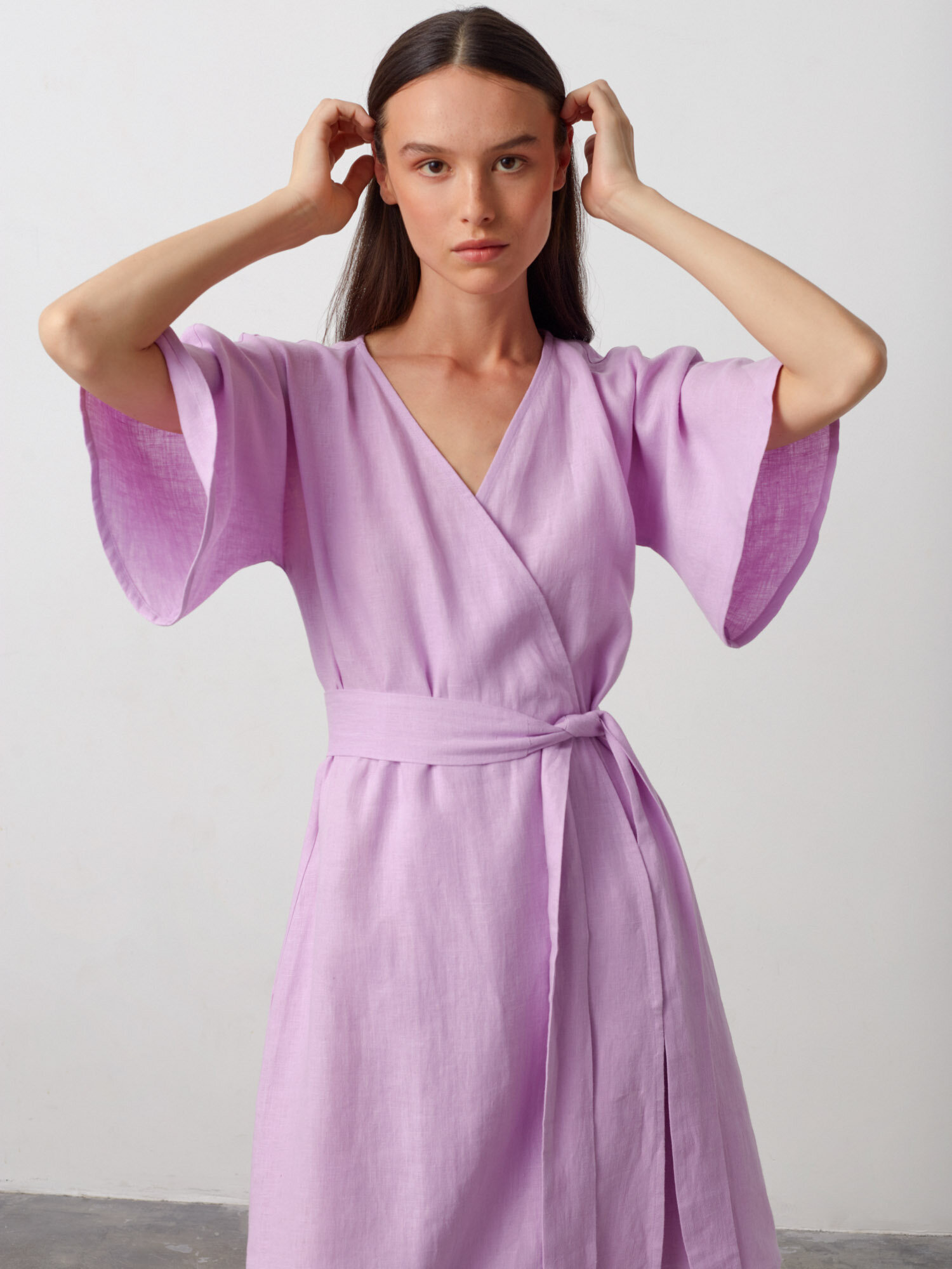 MARY Linen Wrap Dress - Image 4