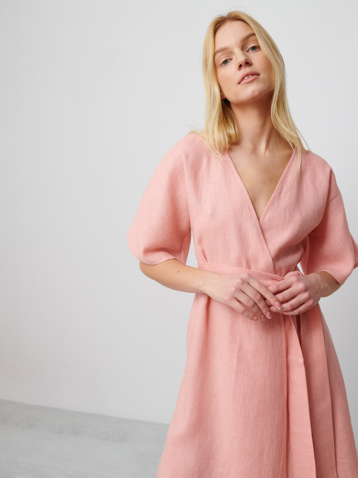 MARY pellava kesämekko Espanjanpinkki — kokovartalokuva