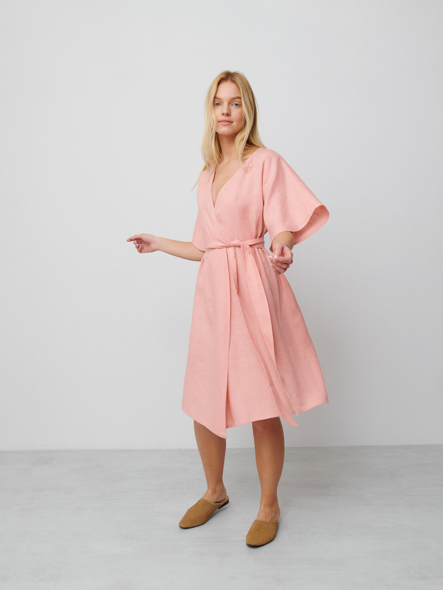 MARY Linen Wrap Dress - Image 3