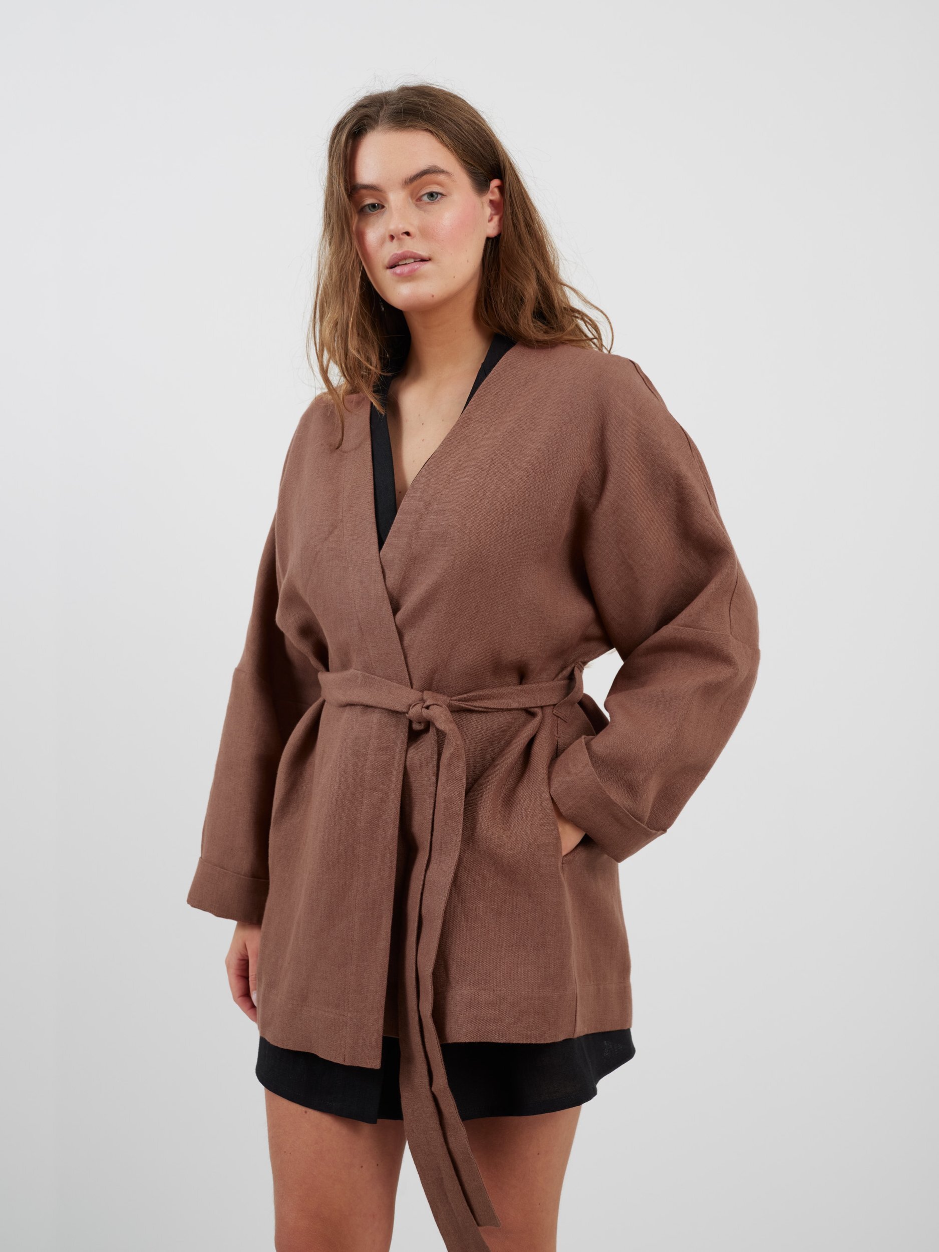 MAVIS Open Front Linen Jacket - Image 3