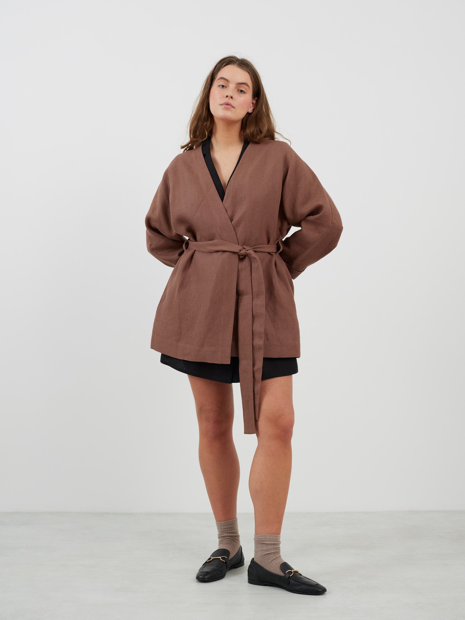 MAVIS Open Front Linen Jacket - Image 4