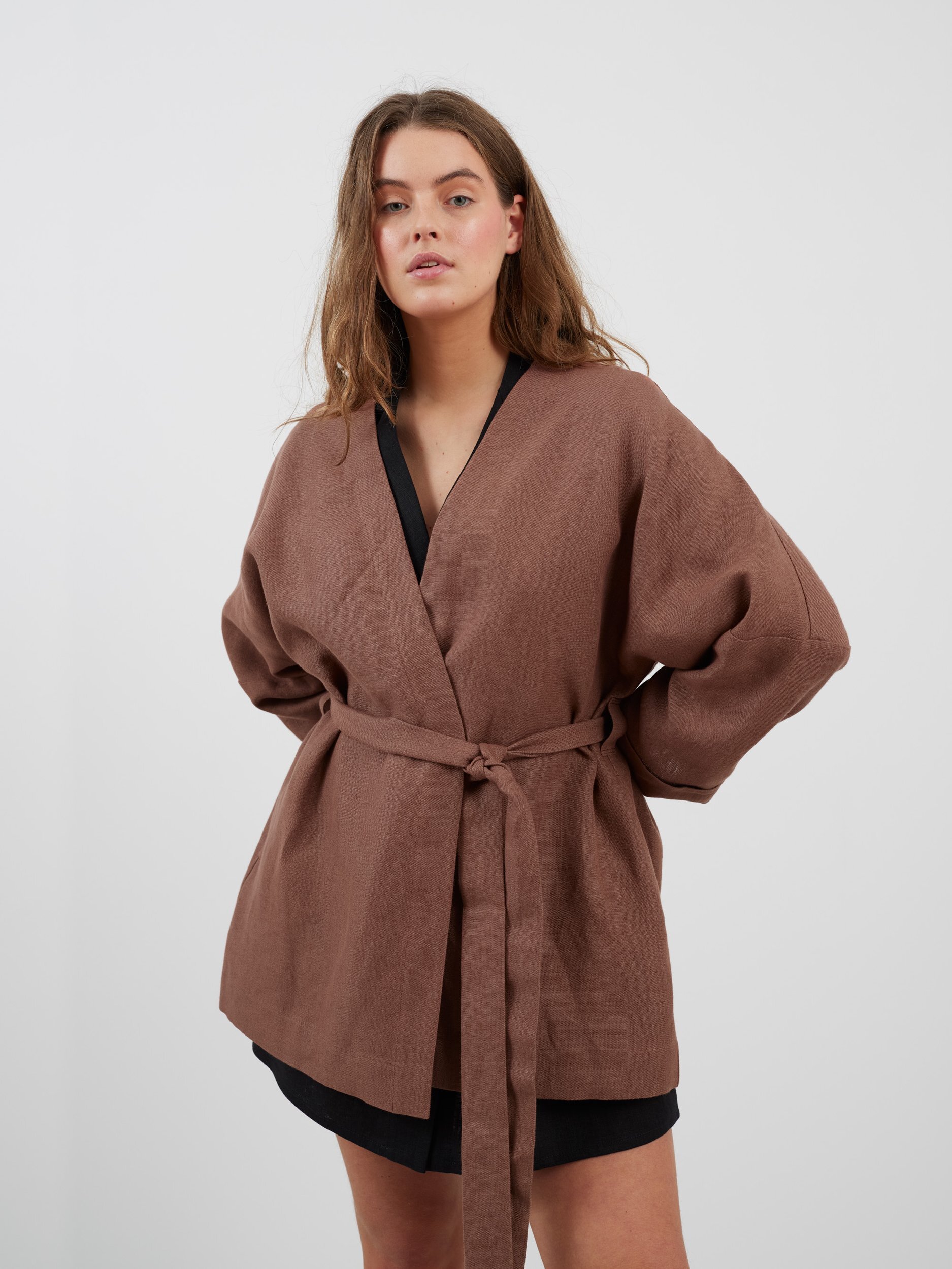 MAVIS Open Front Linen Jacket - Image 5