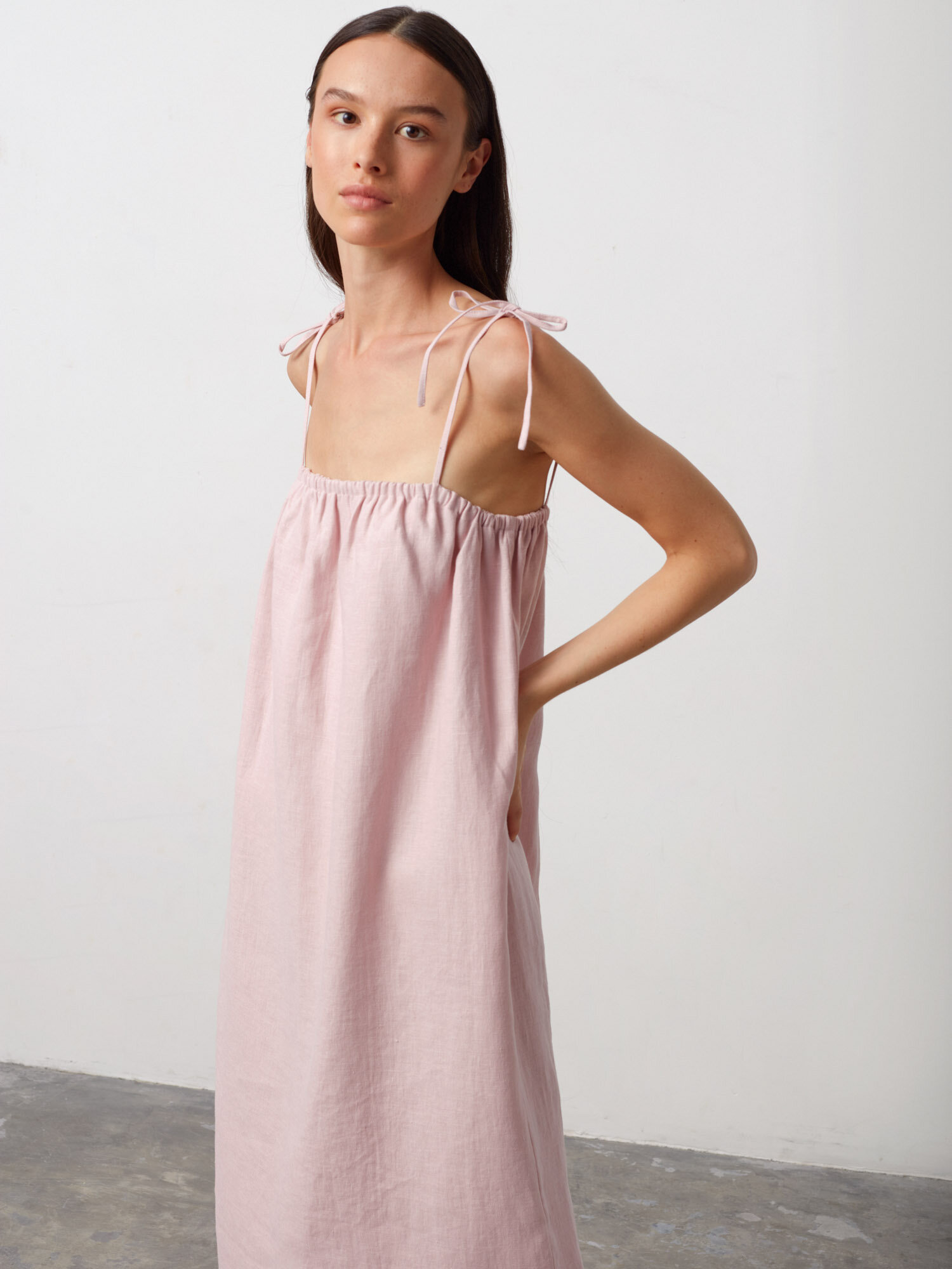MINT Linen Slip Dress - Image 1
