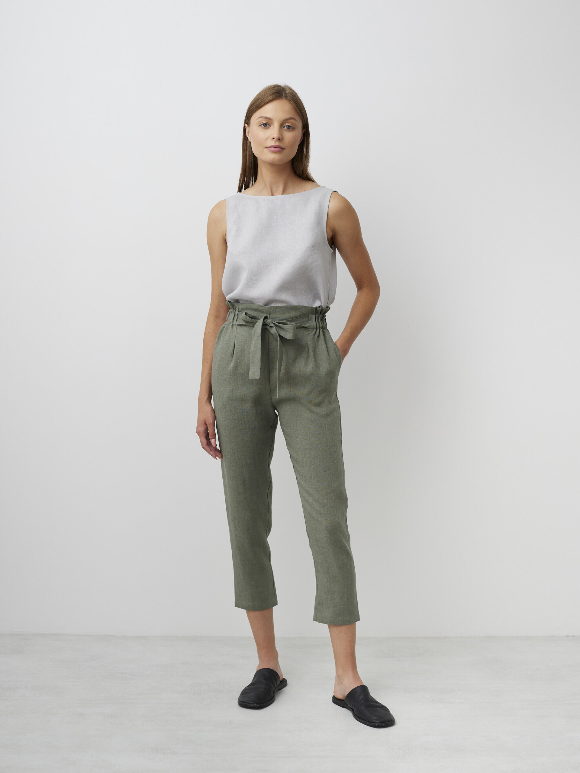 NOAH Paper Bag Linen Pants - Image 1