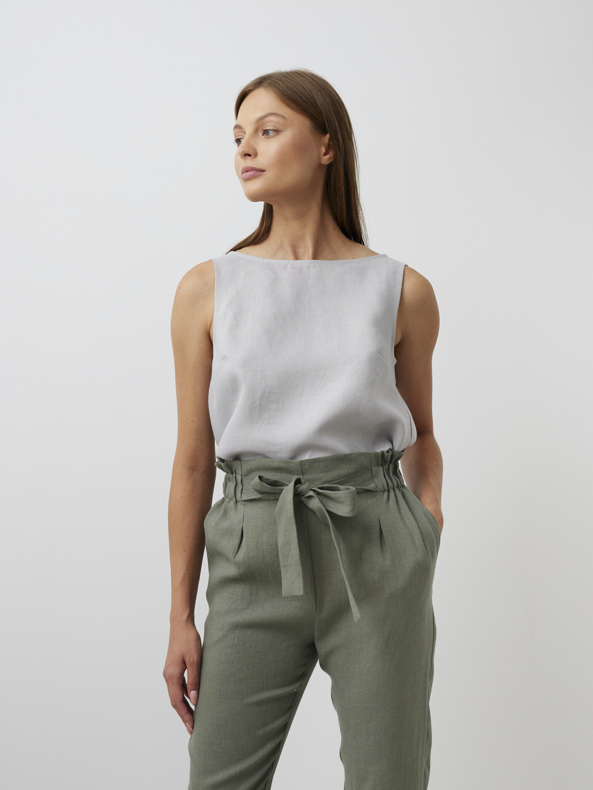 NOAH Paper Bag Linen Pants - Image 2