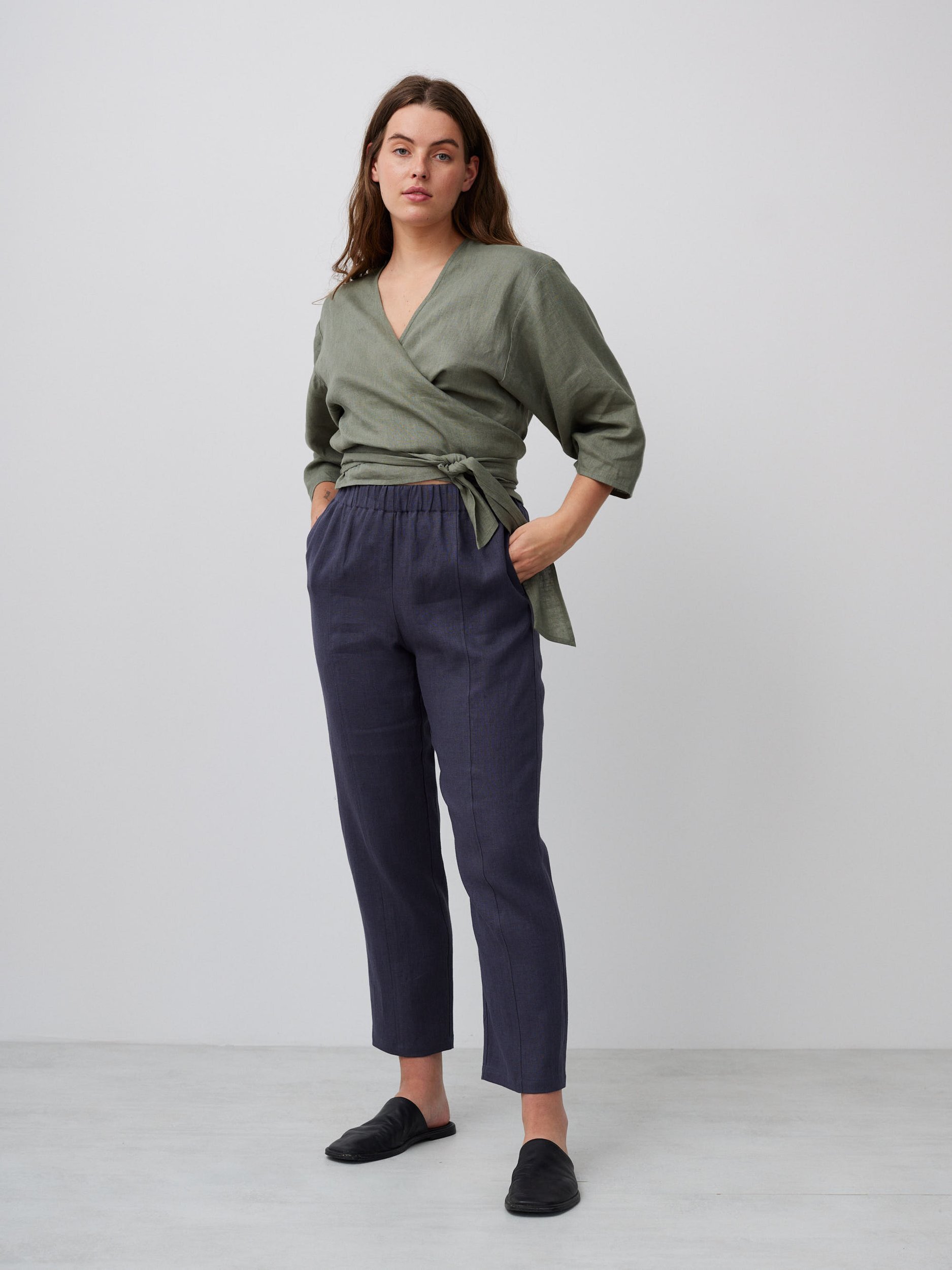OLIVER High Waisted Linen Pants - Image 1