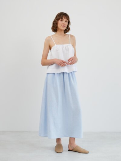 Linen Maxi Skirt with Elastic Waist OPHELIA