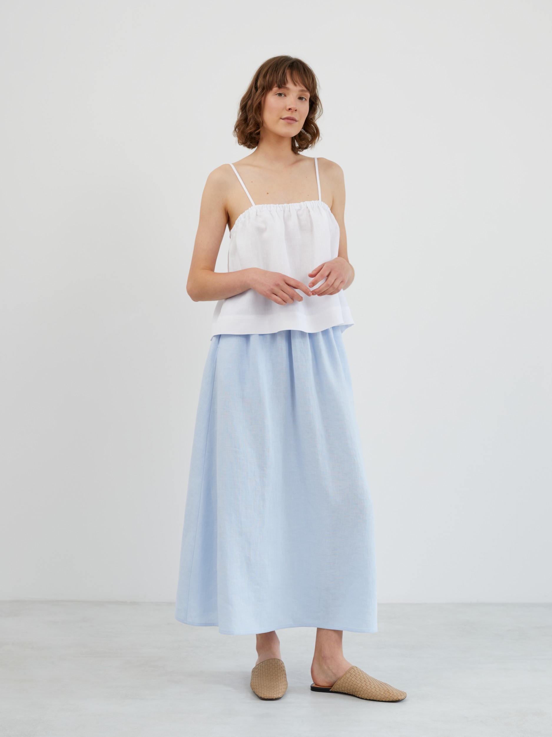 Linen Maxi Skirt with Elastic Waist OPHELIA - Image 1
