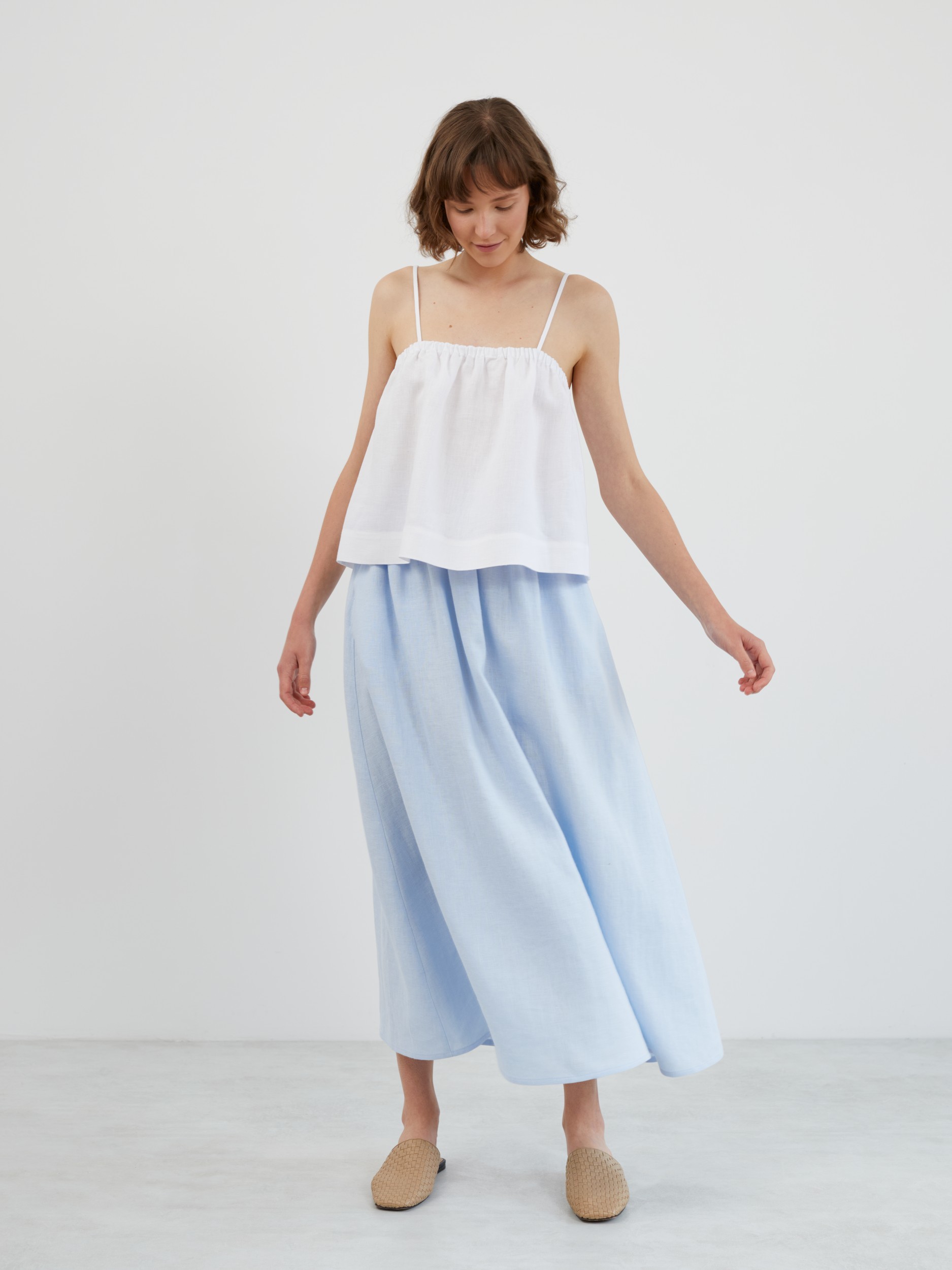 Linen Maxi Skirt with Elastic Waist OPHELIA - Image 3