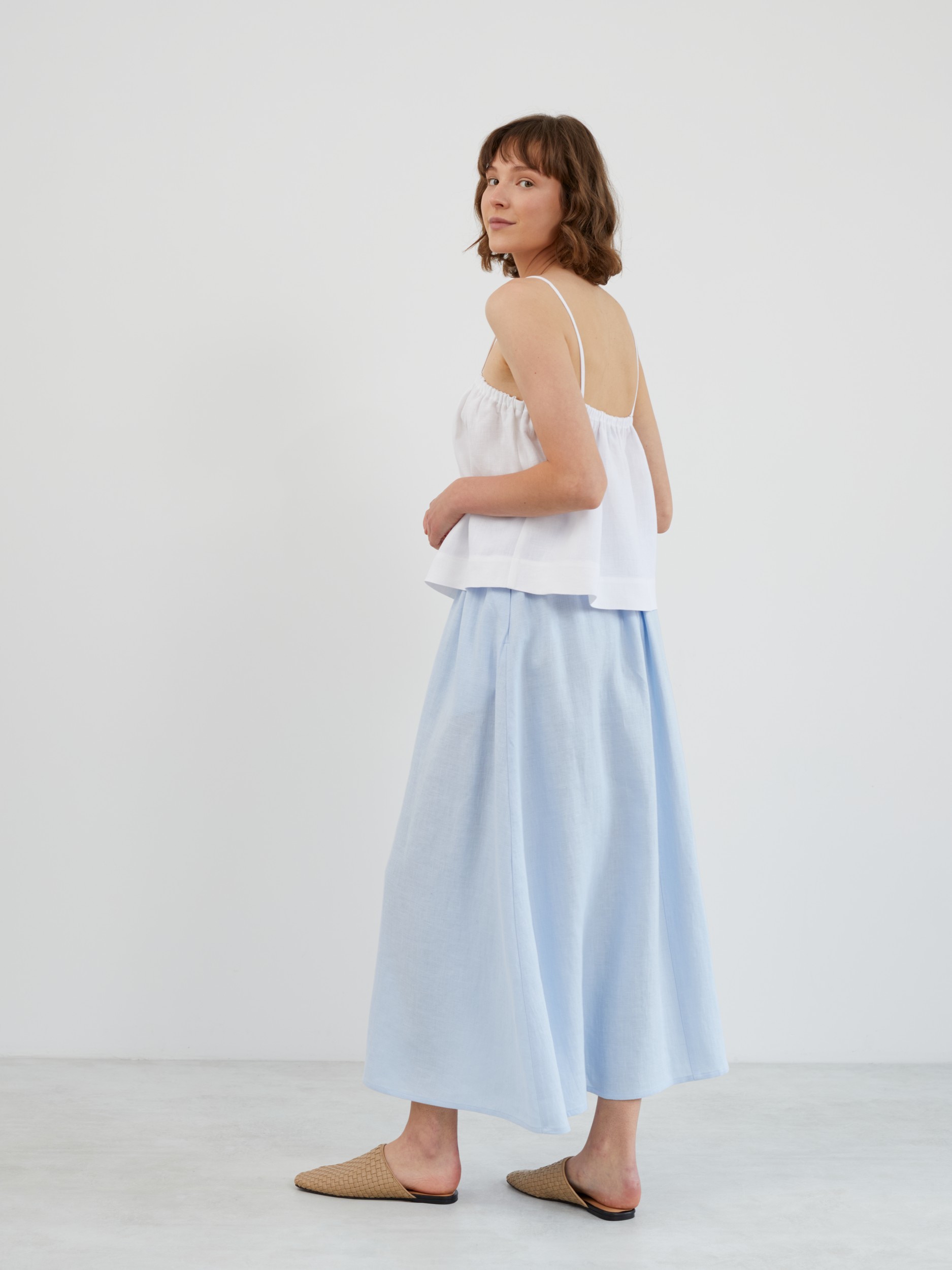 Linen Maxi Skirt with Elastic Waist OPHELIA - Image 5