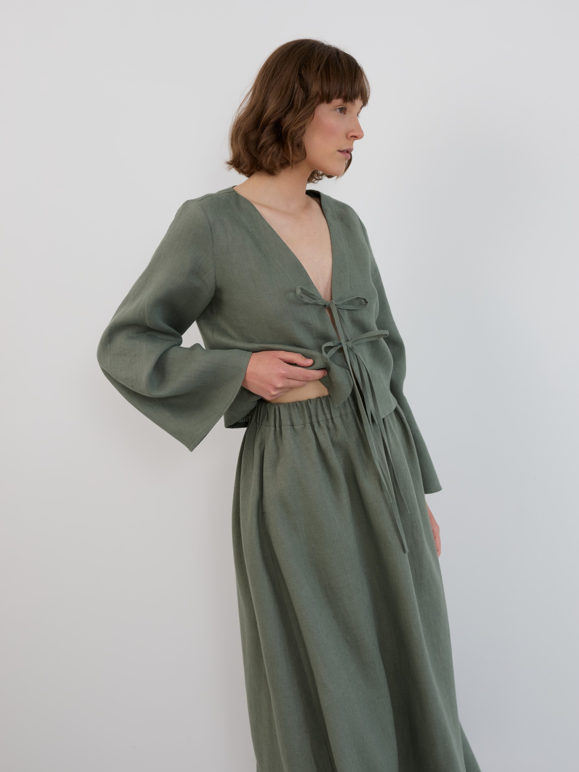 Linen Maxi Skirt with Elastic Waist OPHELIA - Image 2