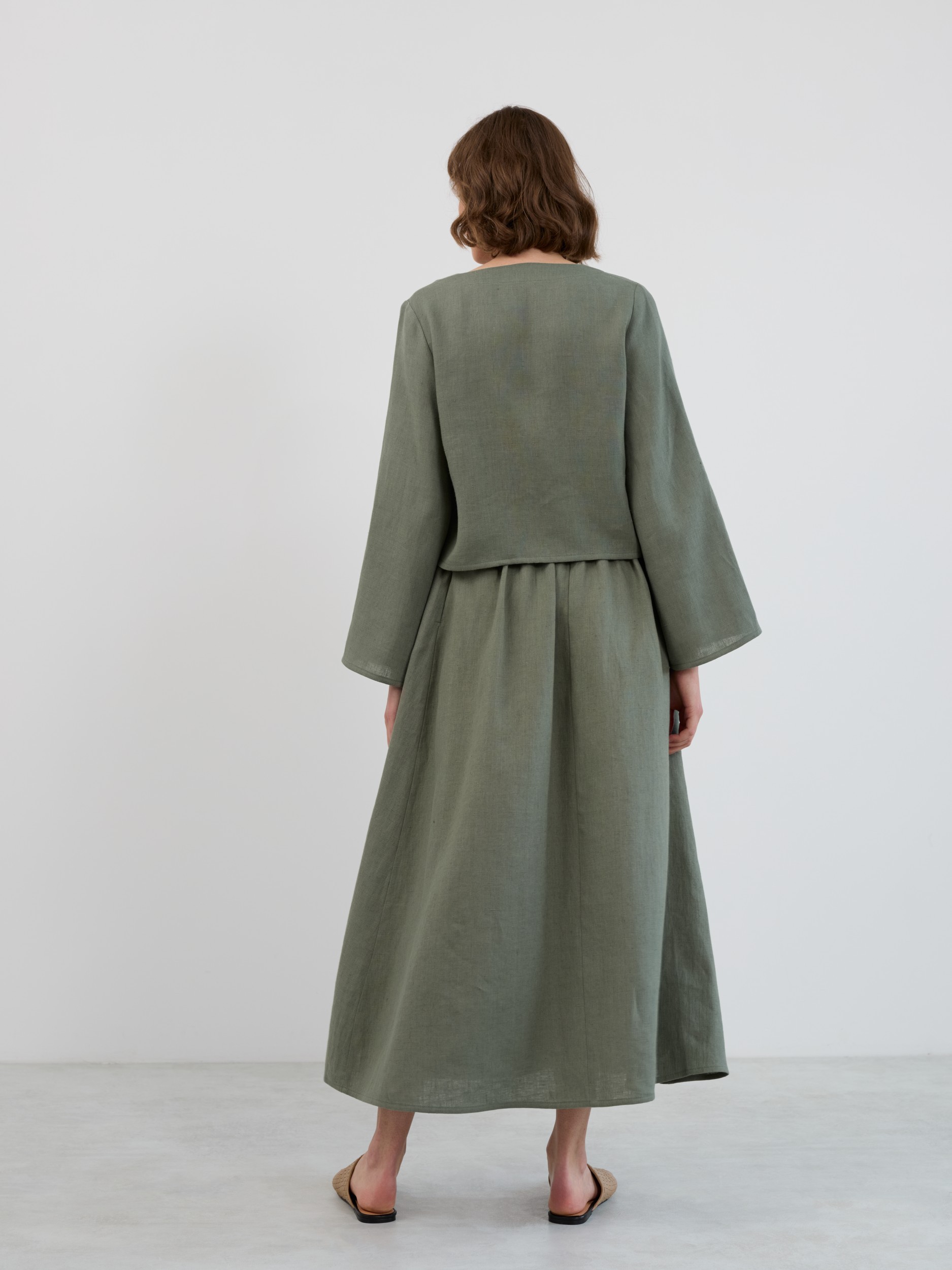 Linen Maxi Skirt with Elastic Waist OPHELIA - Image 4