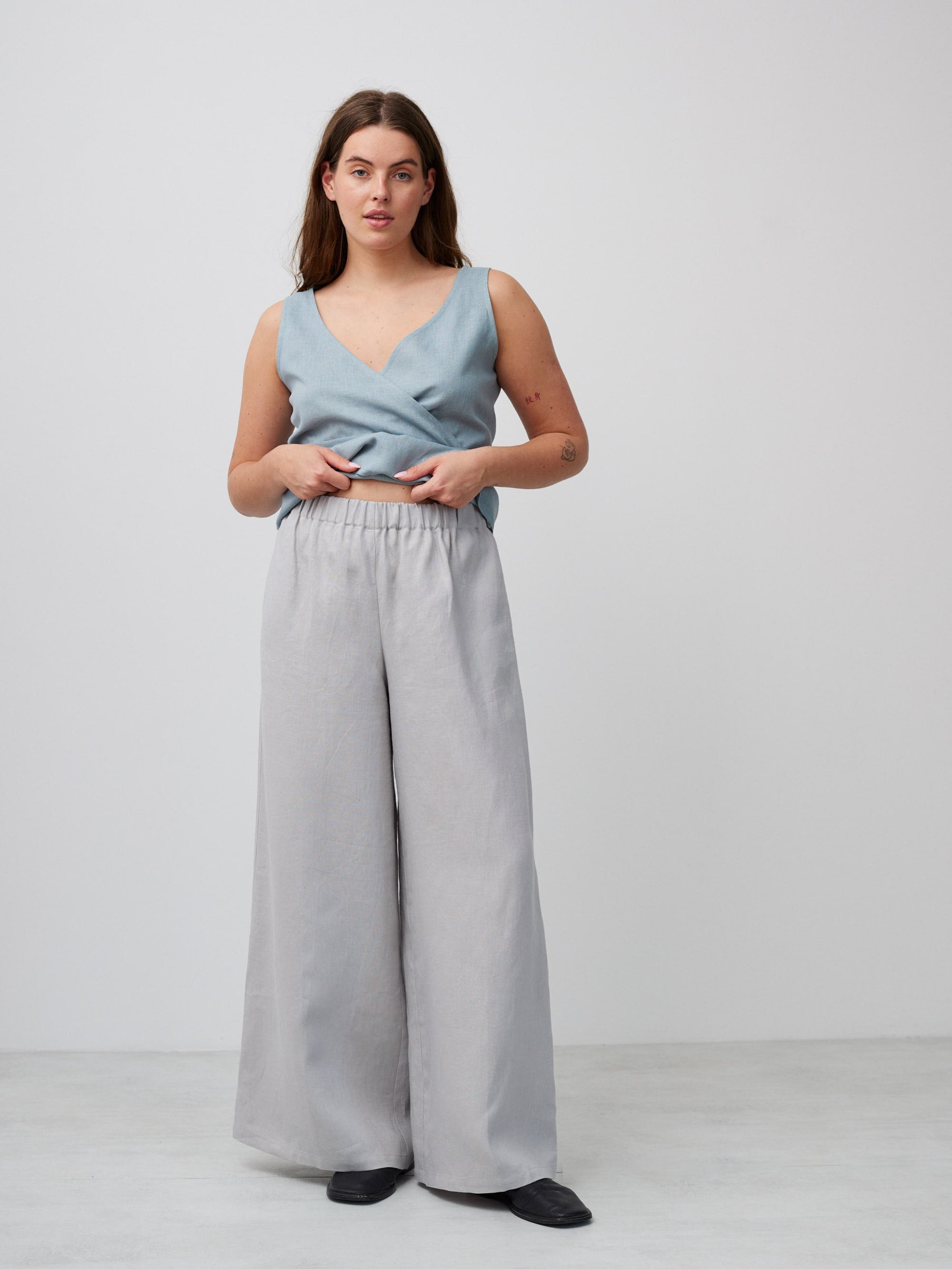 PEARL Long Wide Leg Linen Pants - Image 3