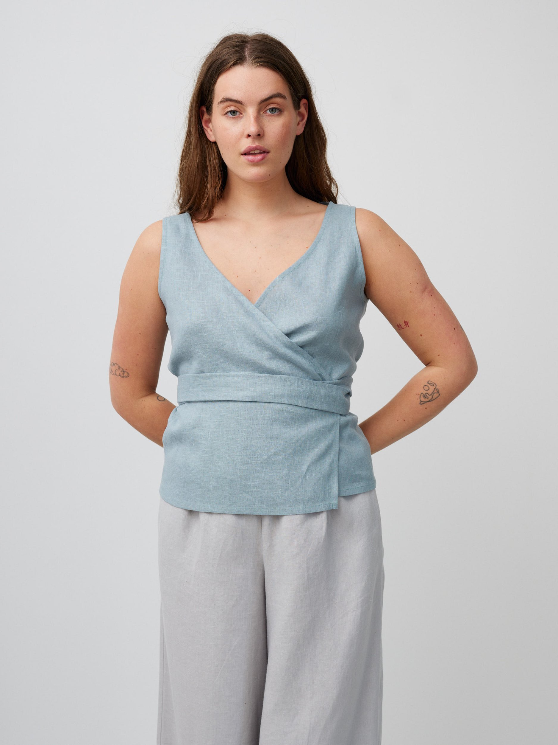 PEARL Long Wide Leg Linen Pants - Image 4