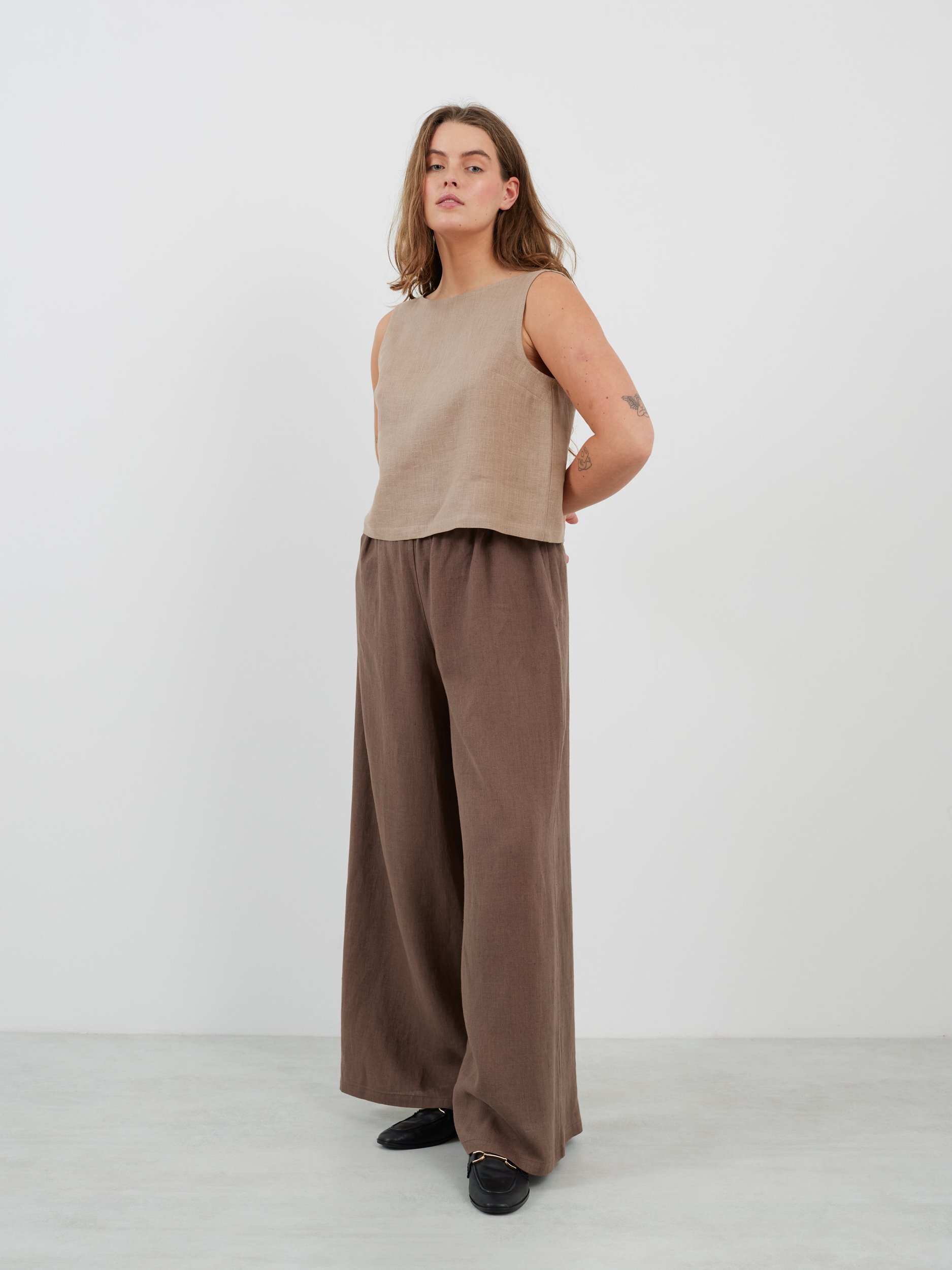PEARL Long Wide Leg Linen Pants - Image 3