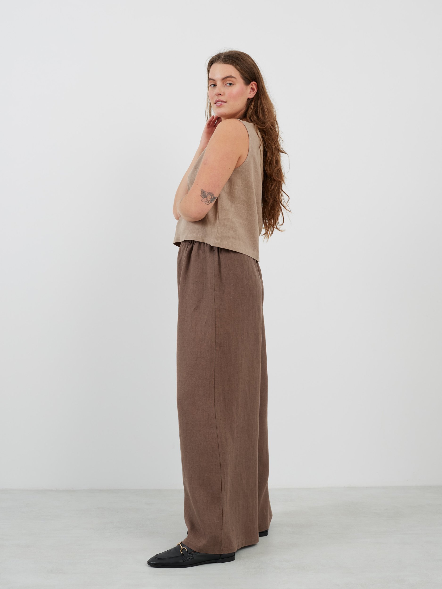 PEARL Long Wide Leg Linen Pants - Image 6