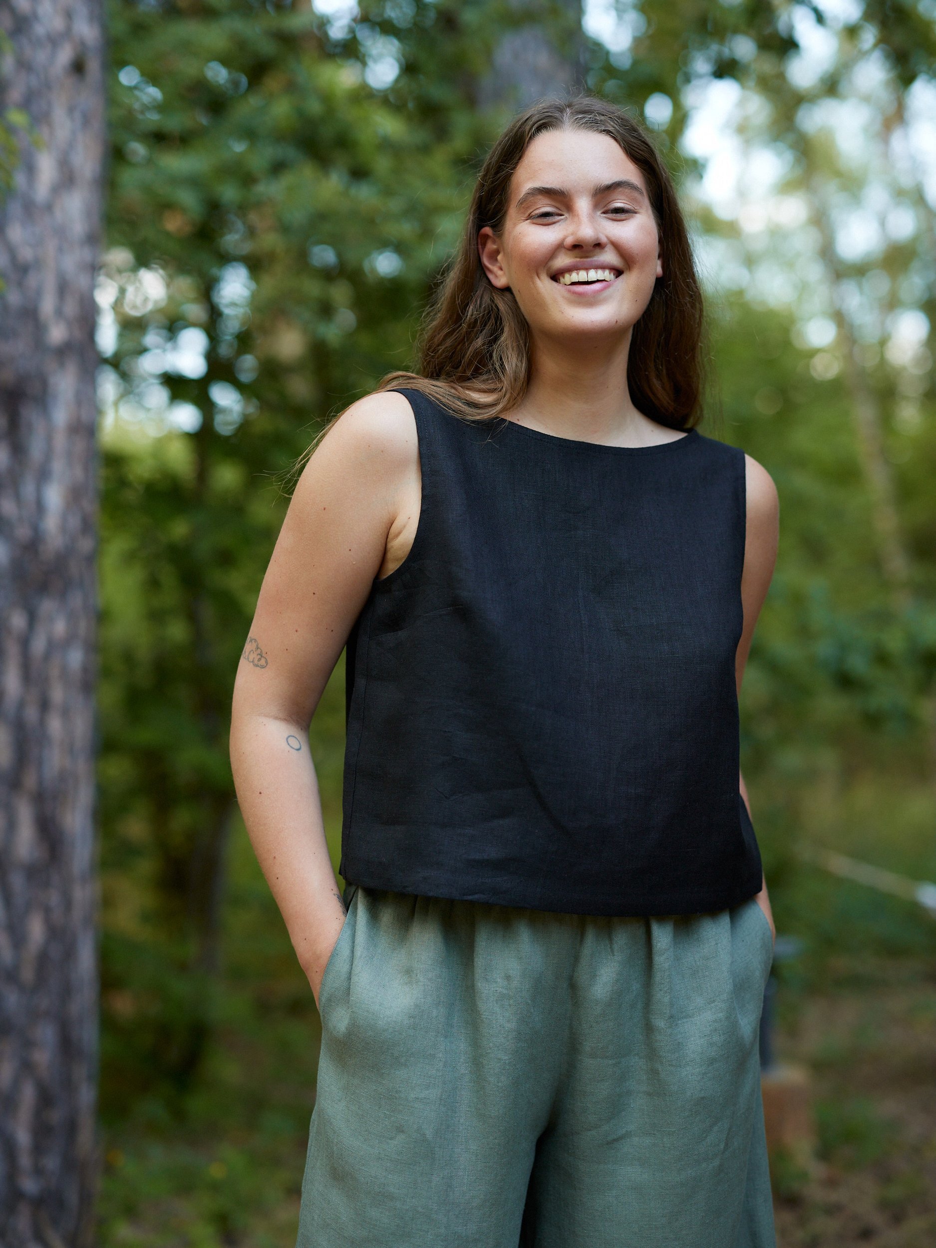 PEARL - Weit geschnittene Leinenhose - Image 3