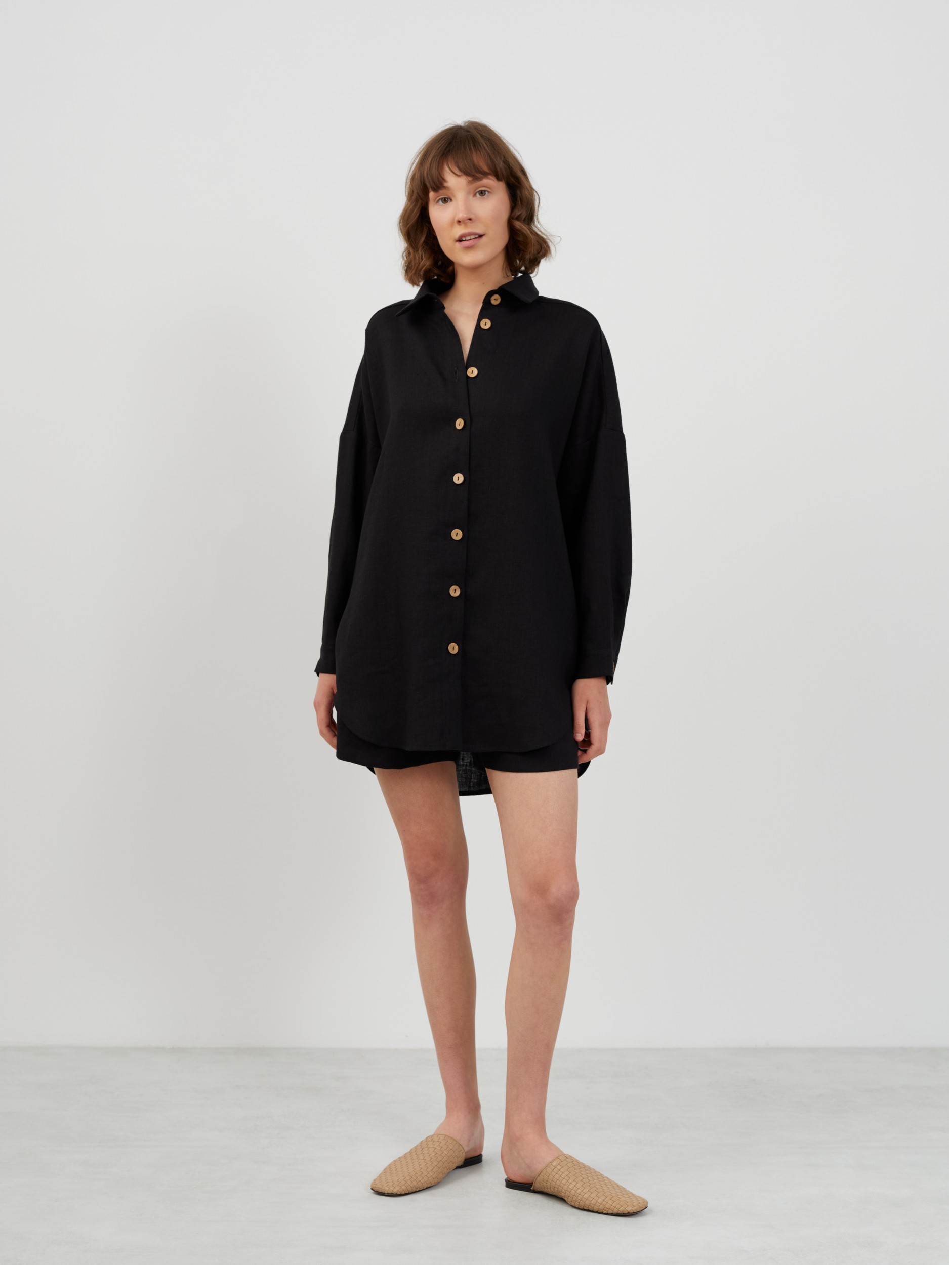 Oversized Linen Shirt PINE - Image 3