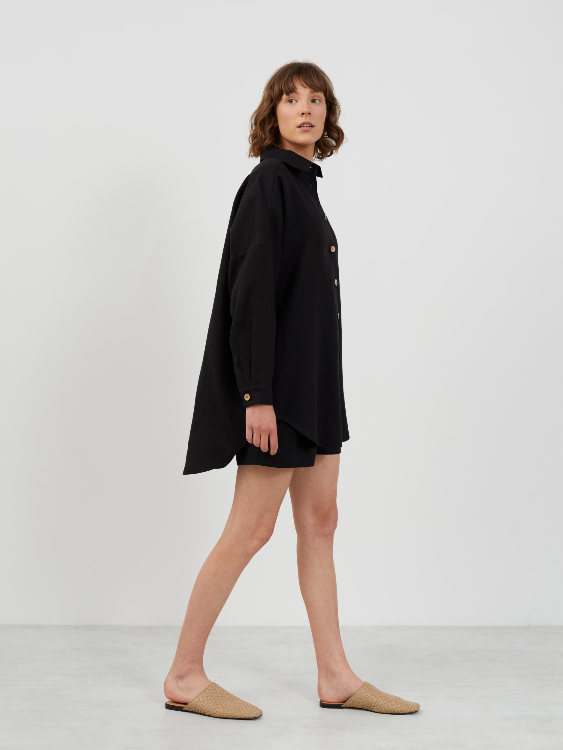 Oversized Linen Shirt PINE - Image 4