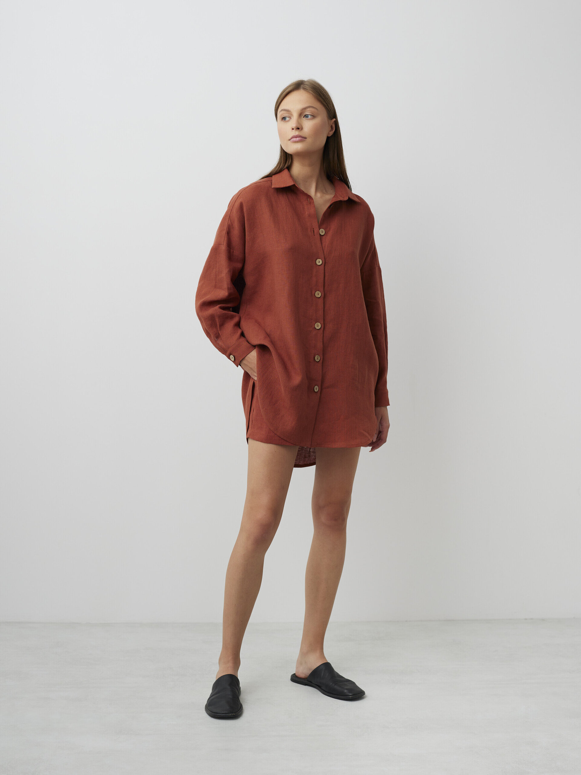 PINE Oversized Linen Shirt - Image 1