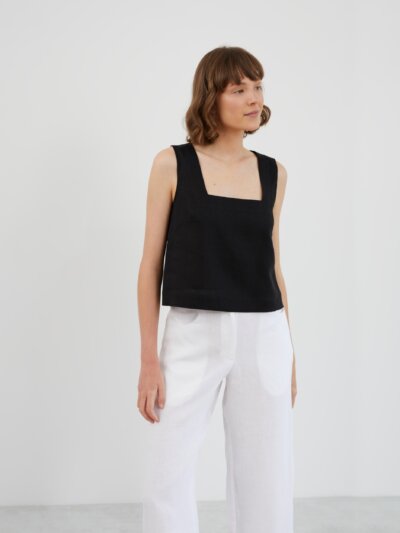 Square Neck Linen Tank Top RAE