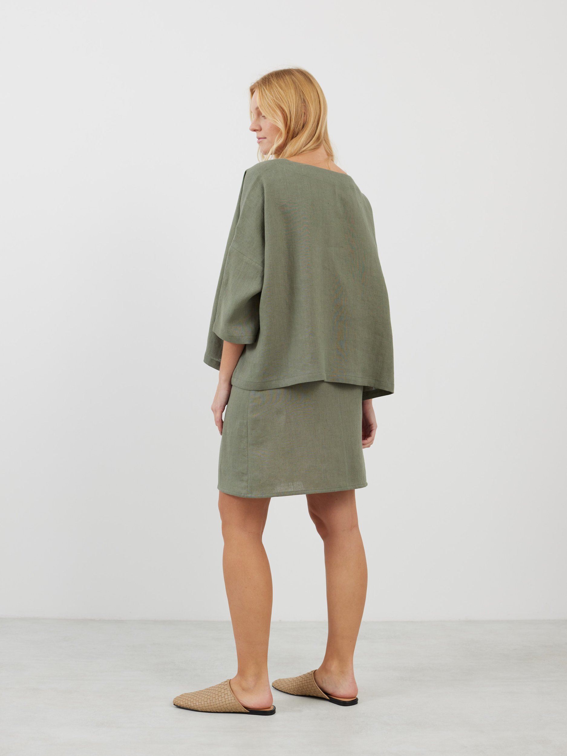 ROSIE Linen A-line Mini Skirt - Image 5