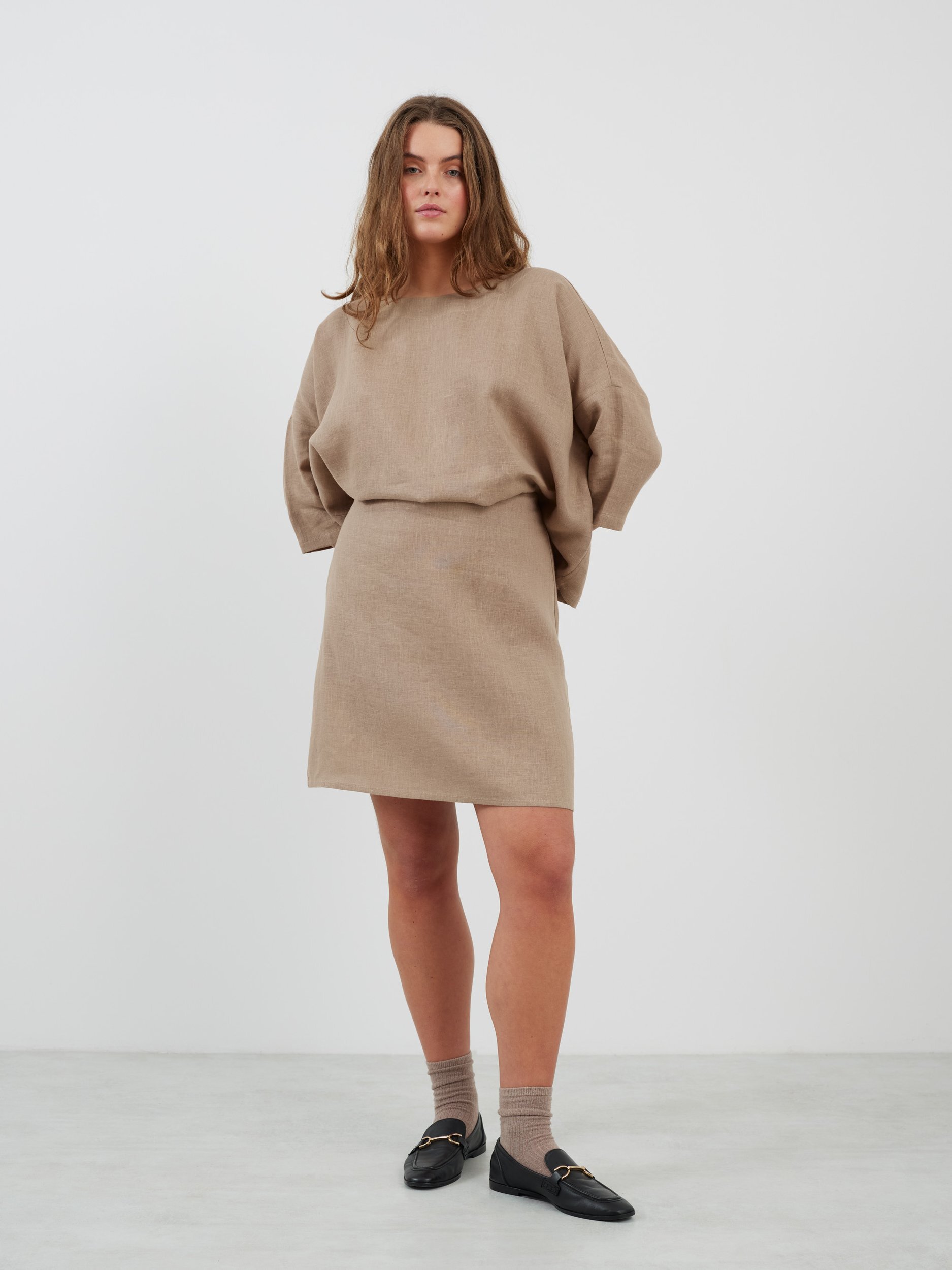 ROSIE Linen A-line Mini Skirt - Image 2