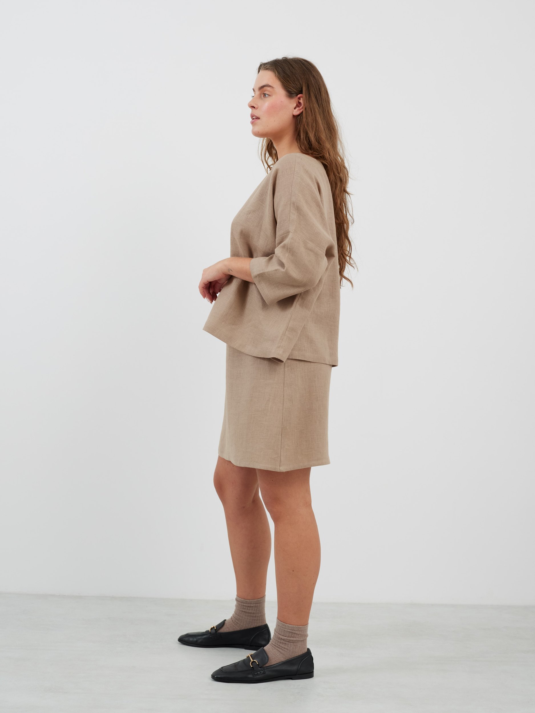 ROSIE Linen A-line Mini Skirt - Image 3