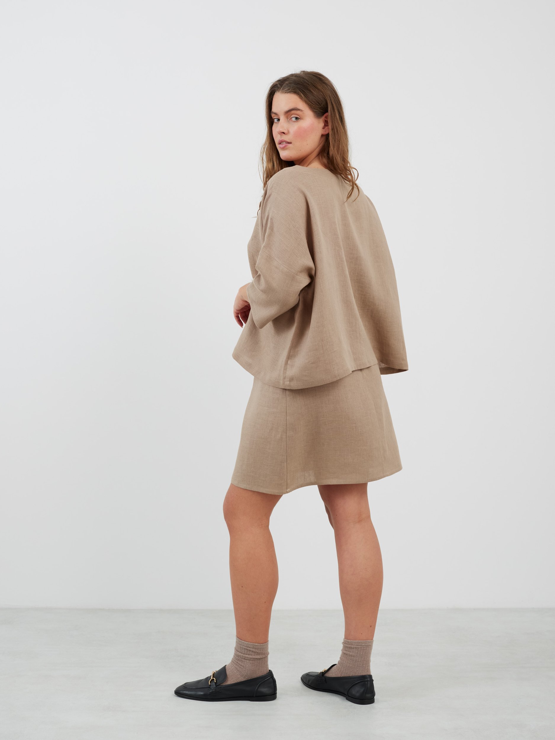 ROSIE Linen A-line Mini Skirt - Image 4