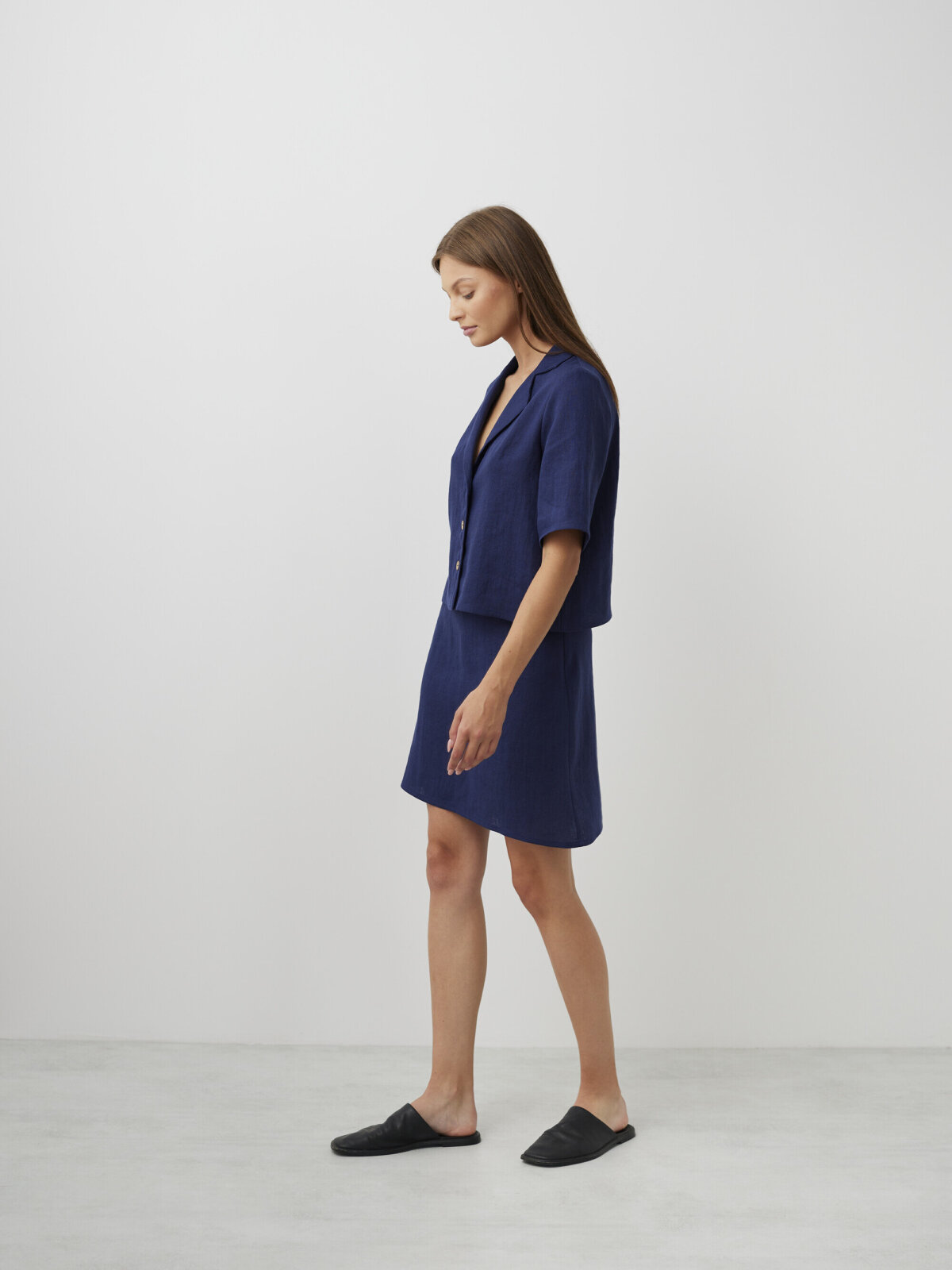 ROSIE pellavahame — istuva A-linjainen malli