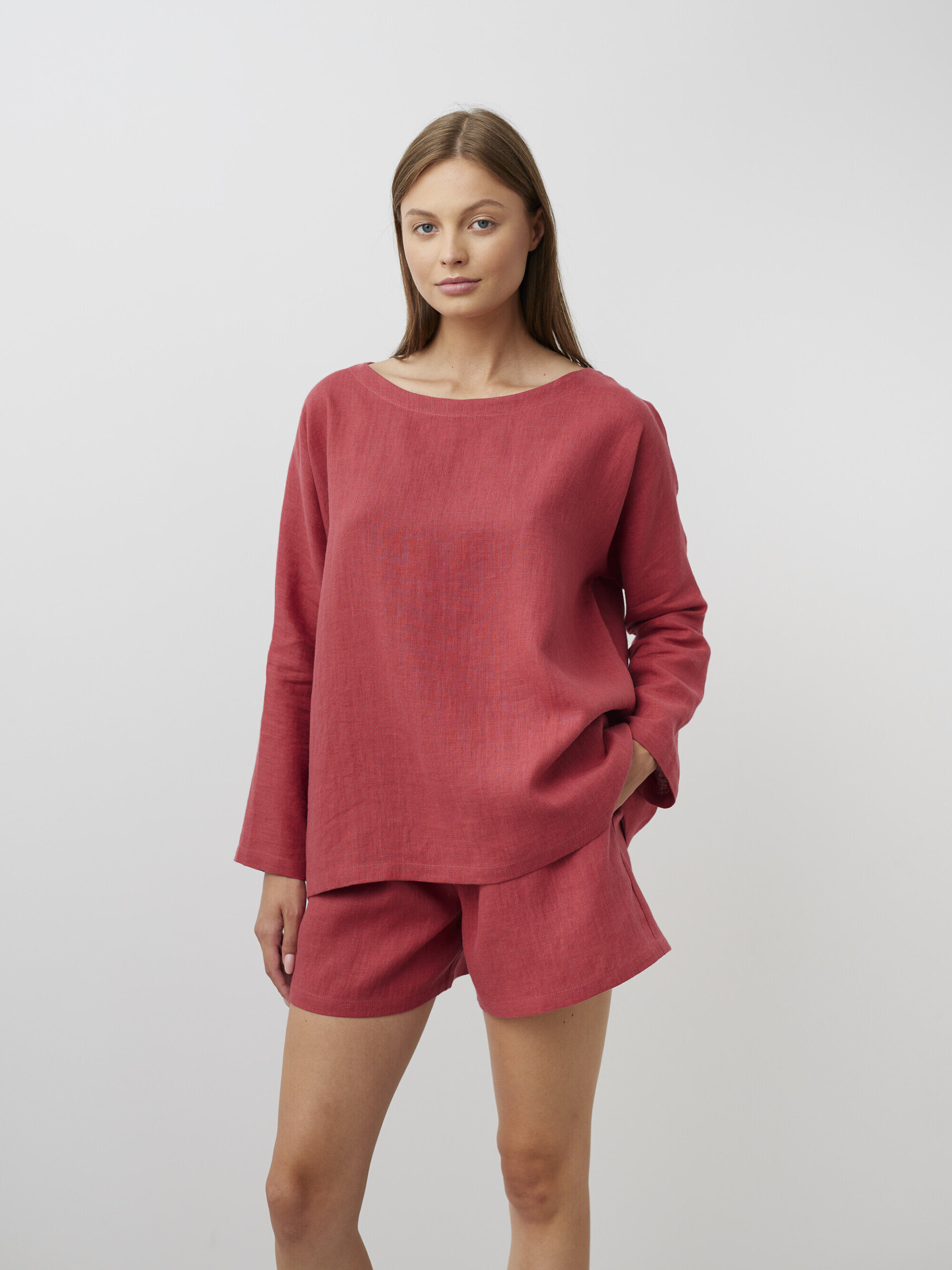 RUMI Long Sleeve Linen Top - Image 1