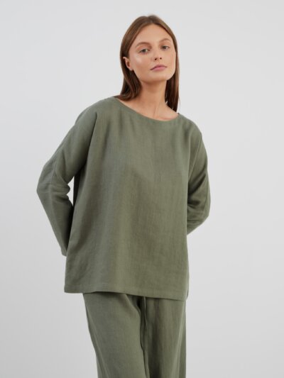 RUMI Long Sleeve Linen Top