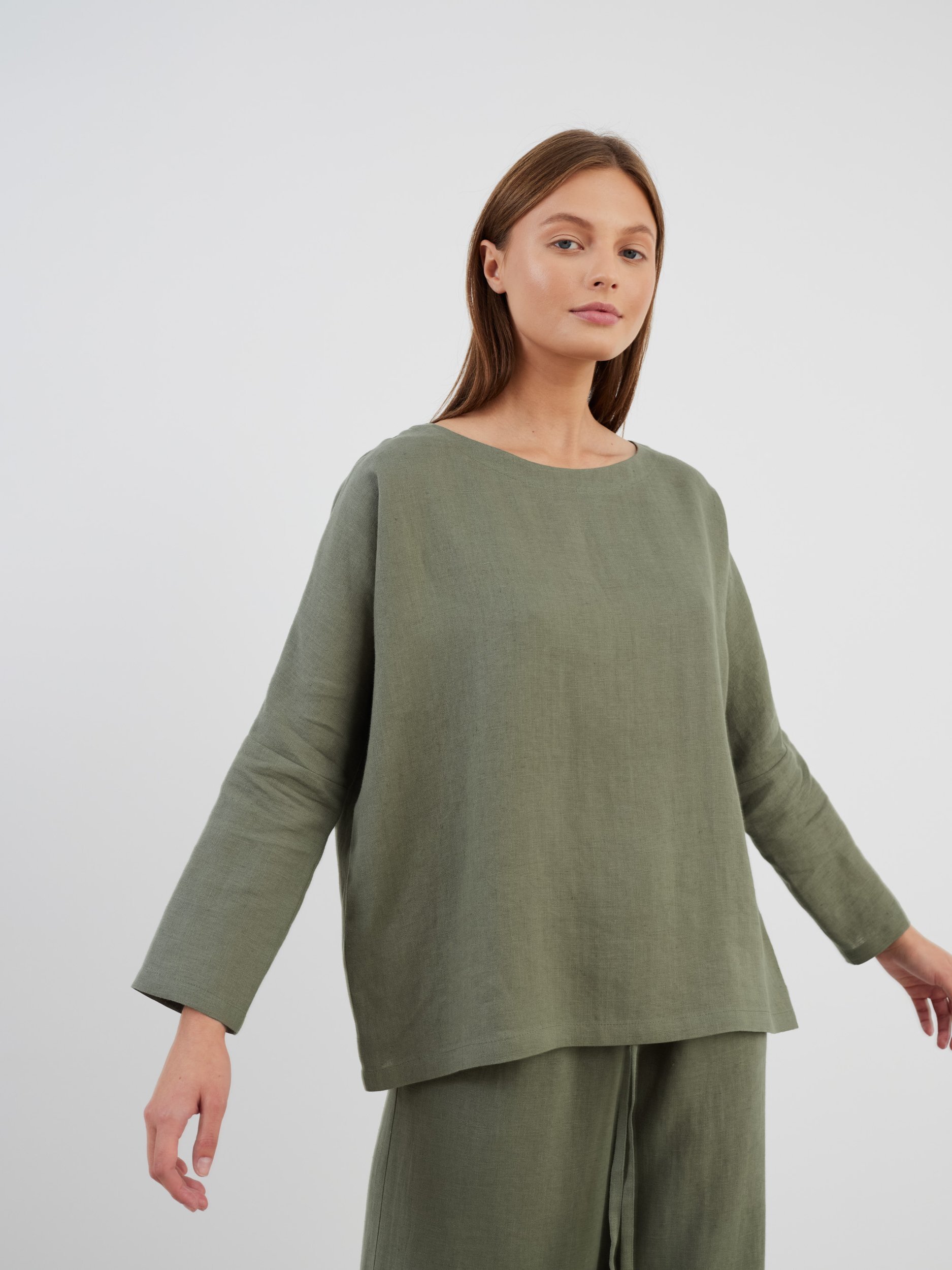 RUMI Long Sleeve Linen Top - Image 3
