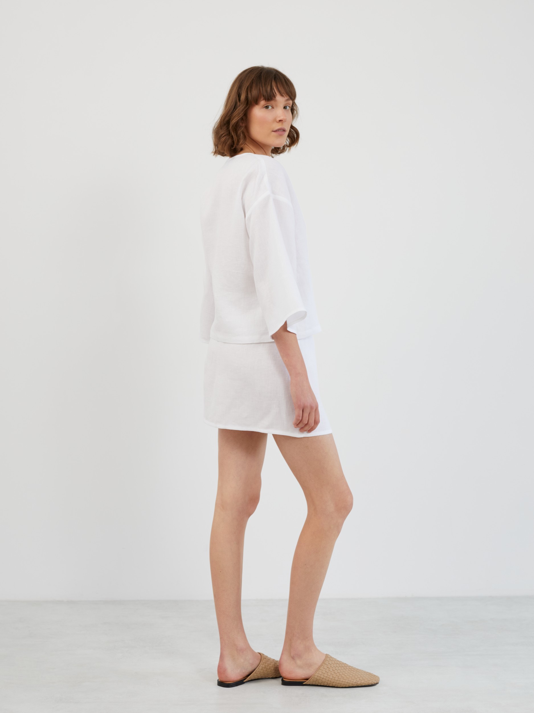 SOFIA Linen Kimono Wrap Top - Image 5